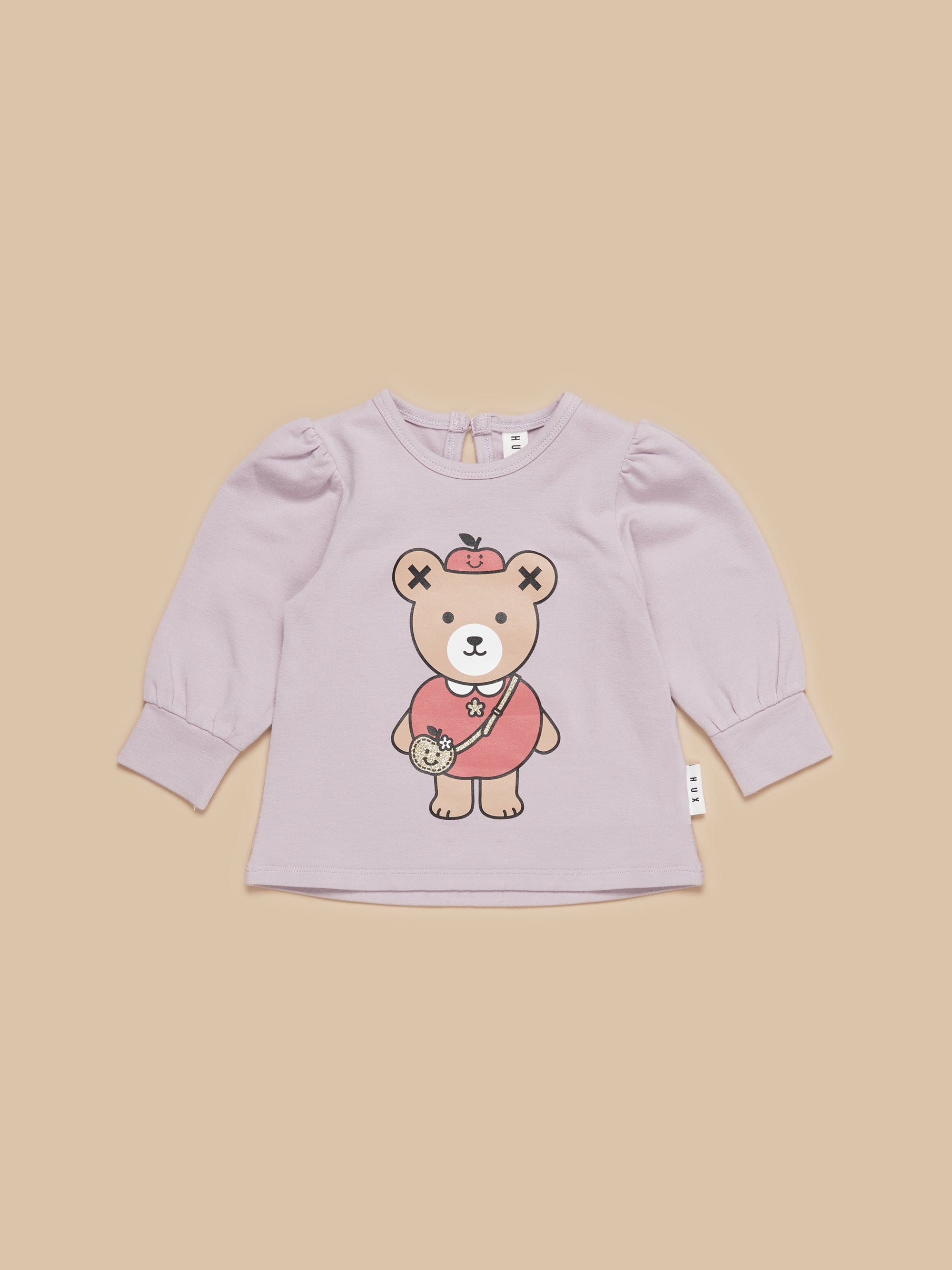 Huxbaby Girls Top Apple Bear Puff Top