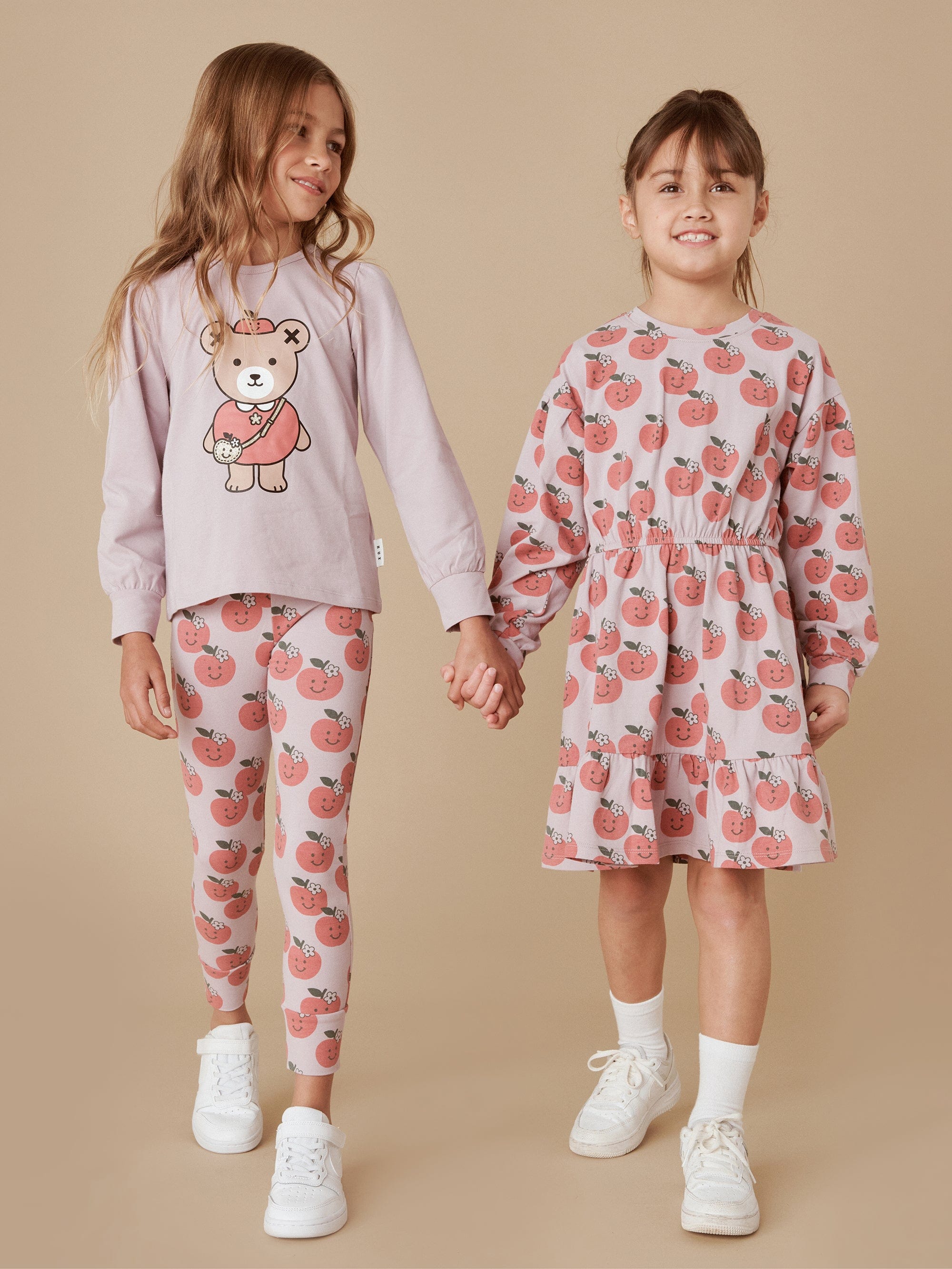 Huxbaby Girls Top Apple Bear Puff Top