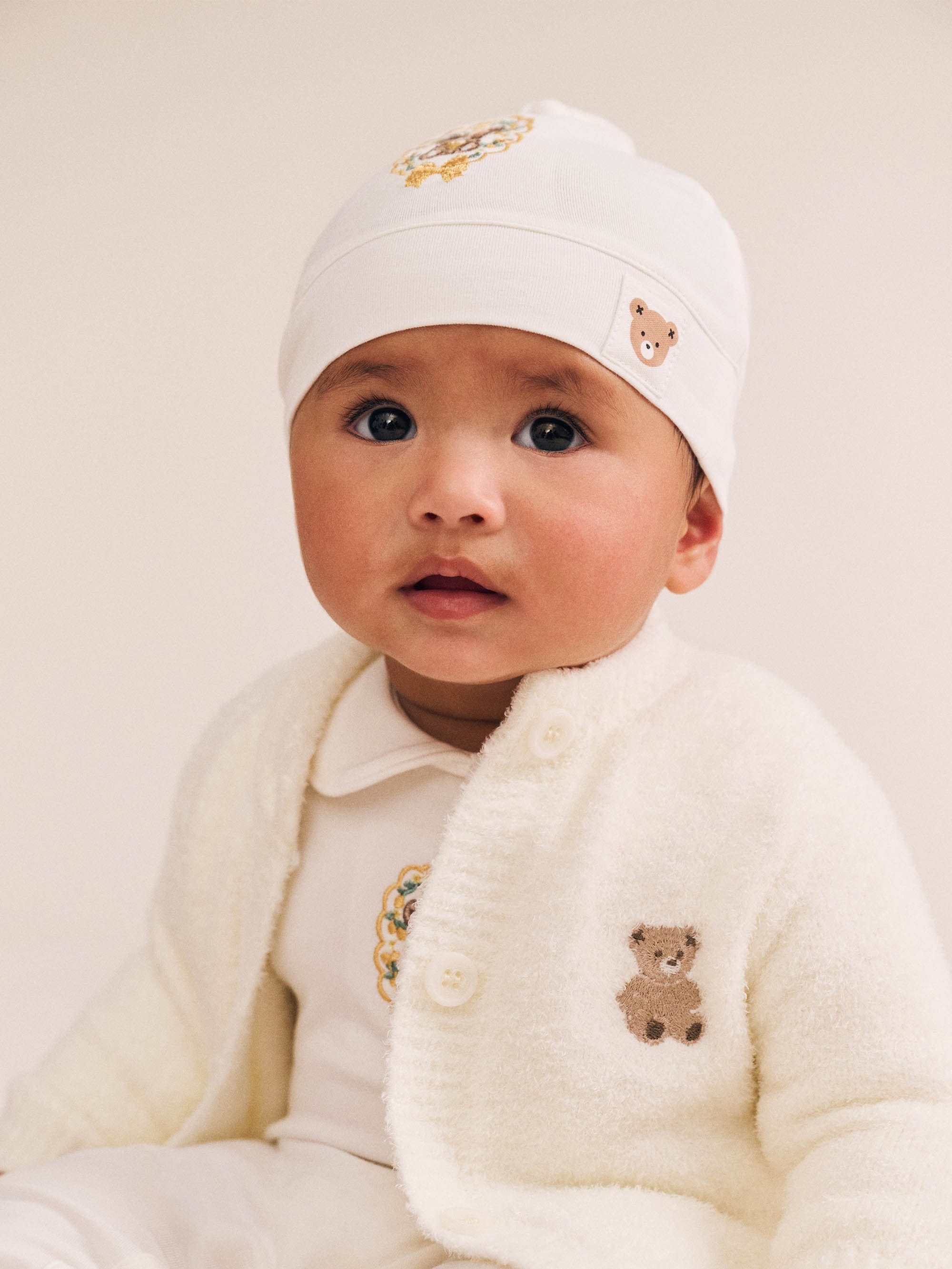 Huxbaby Unisex Outfit My First Hux Almond Milk 4pc Boucle Set