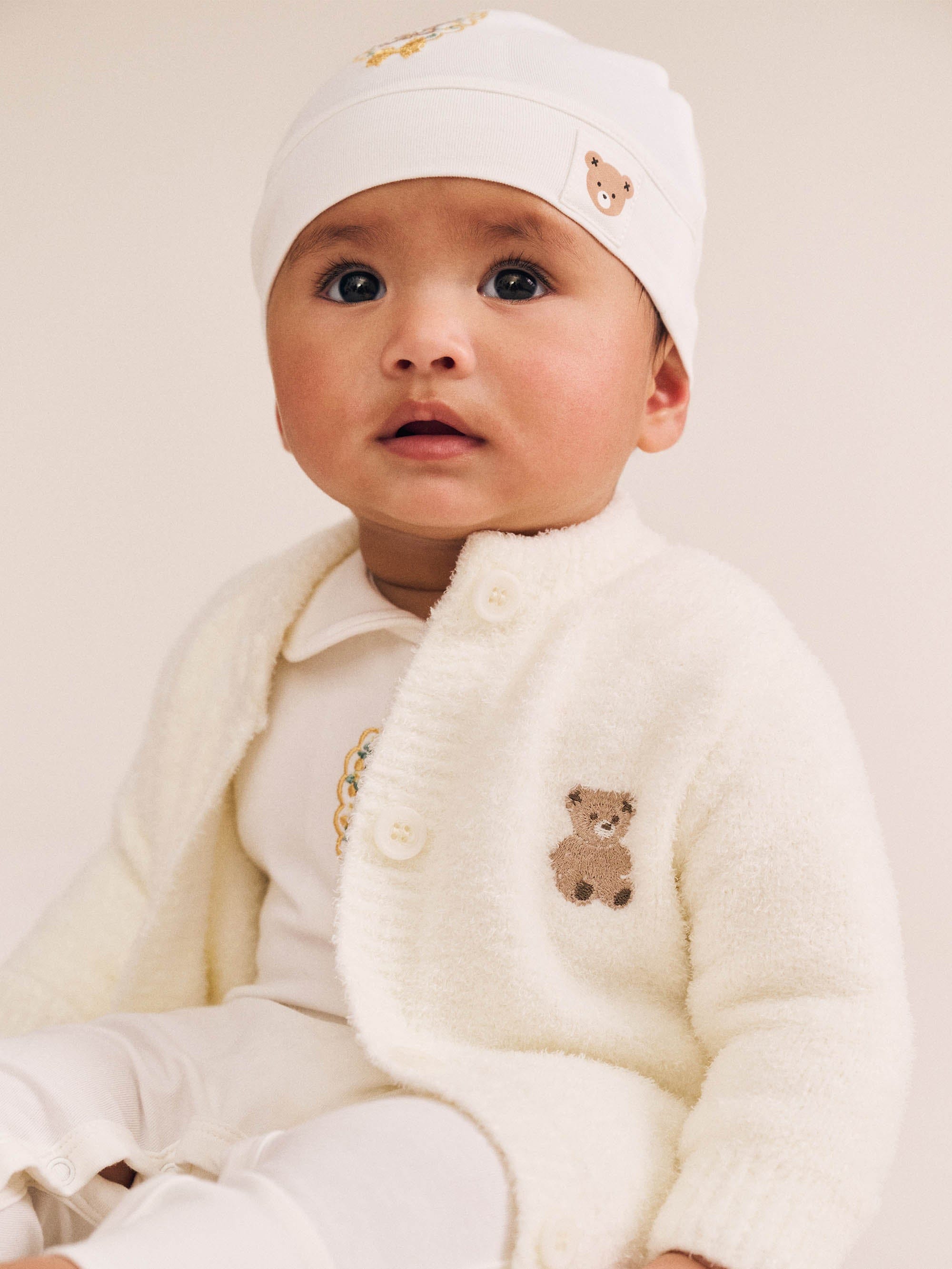 Huxbaby Unisex Outfit My First Hux Almond Milk 4pc Boucle Set