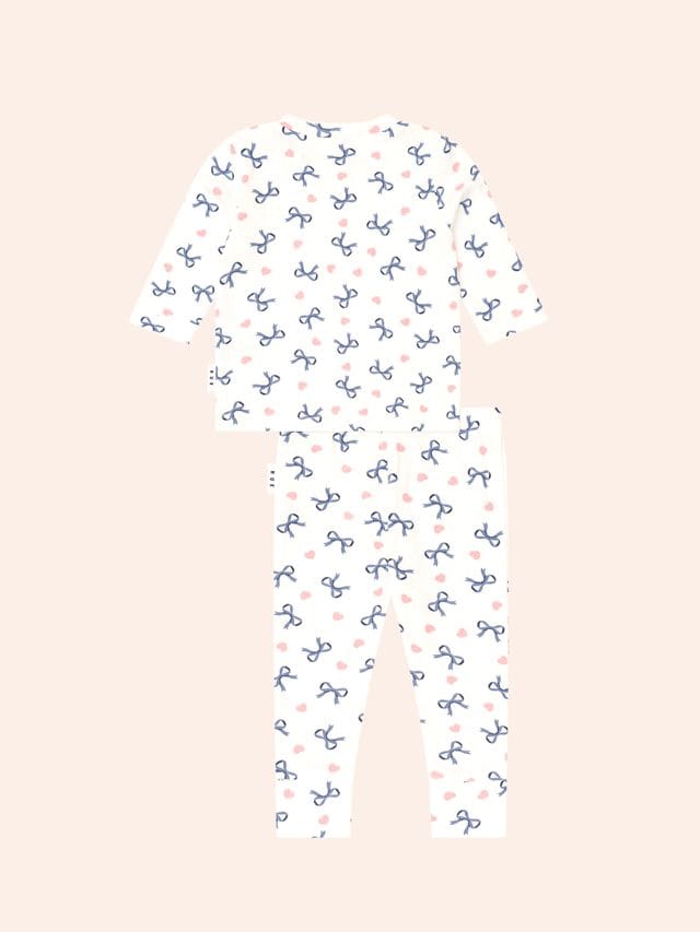 Huxbaby Unisex Sleepware Hearts and Bows L/S PJ Set