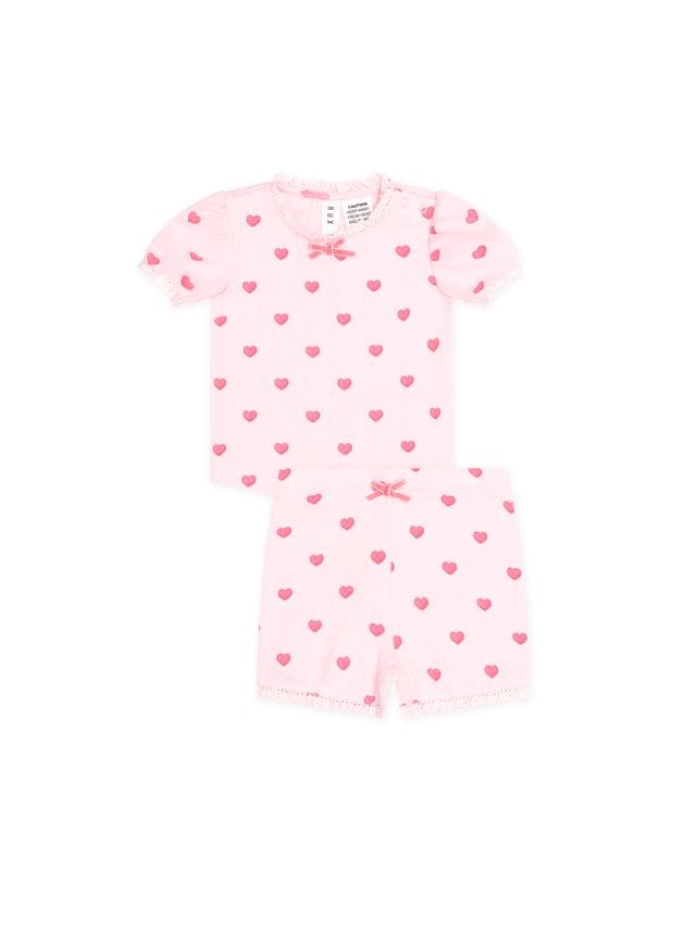 Huxbaby Unisex Sleepware I Heart You Pointelle Puff Sleeve PJs