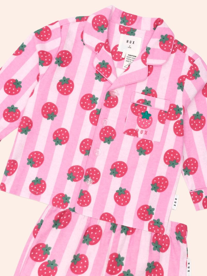 Huxbaby Unisex Sleepware Strawberry Fields Forever Flannel PJ