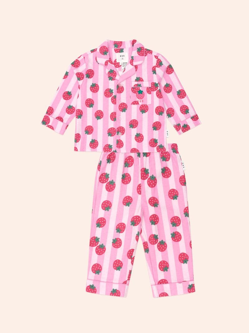 Huxbaby Unisex Sleepware Strawberry Fields Forever Flannel PJ