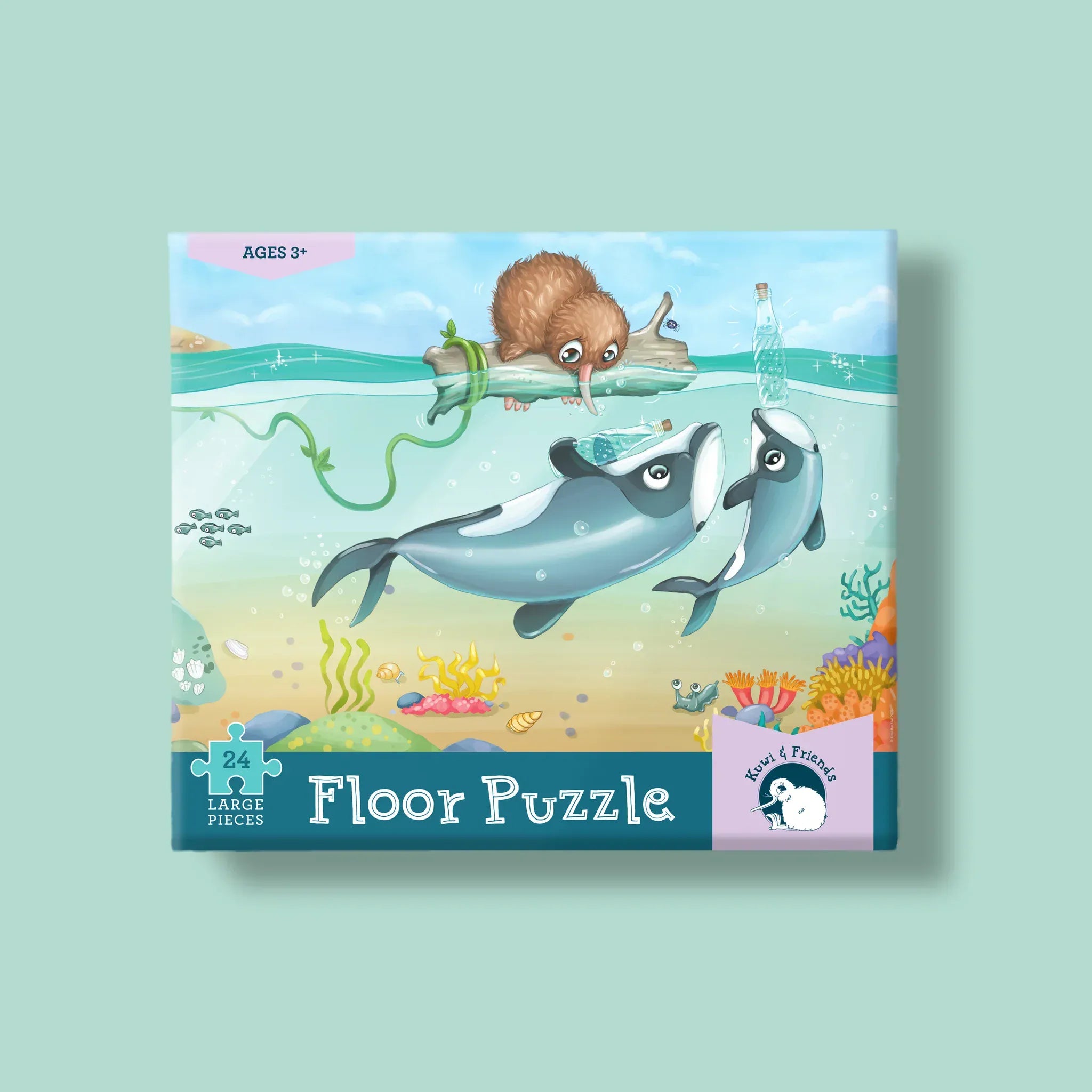 Illustrated Publishing Toys Maui Dolphin Mischief 24 Piece Floor Puzzle