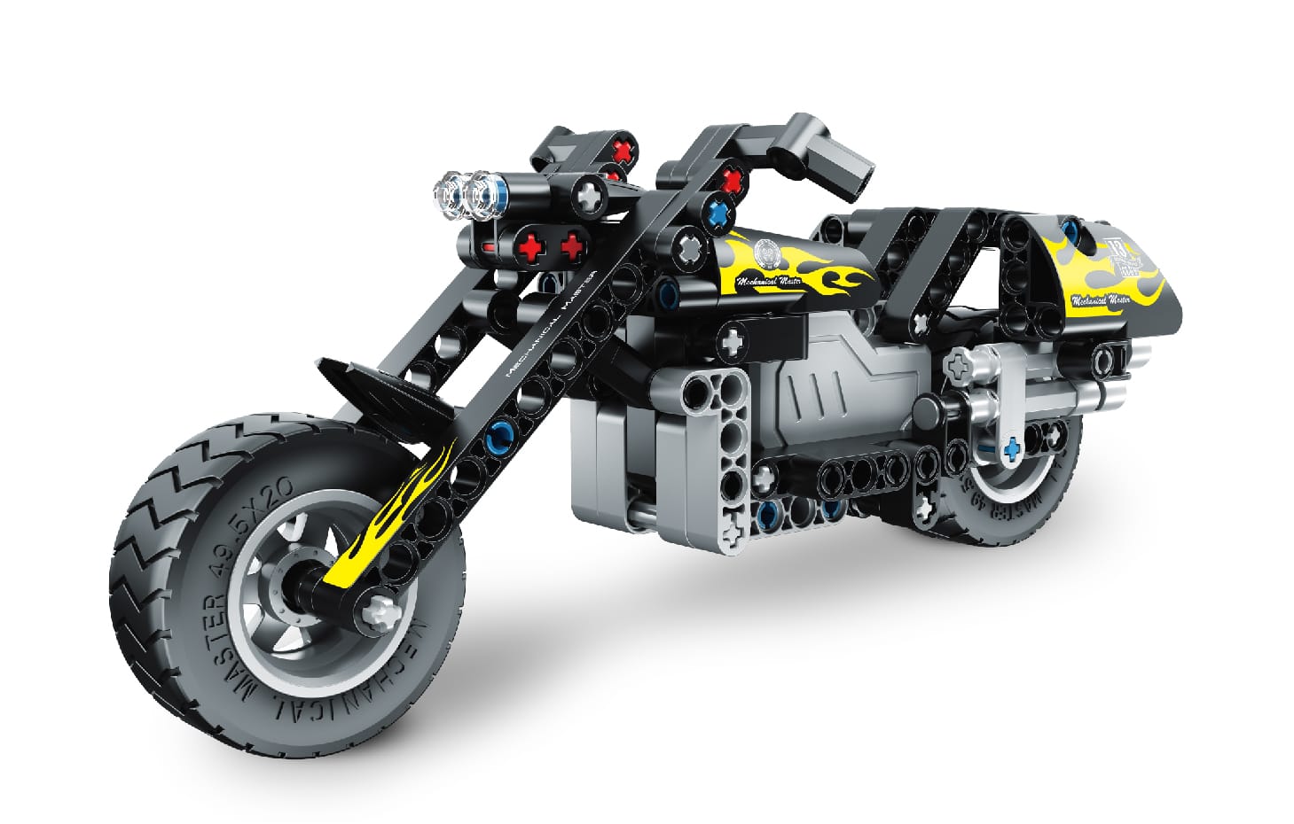 iM.Master Toys Pull Back Motorcycle Yellow Flame