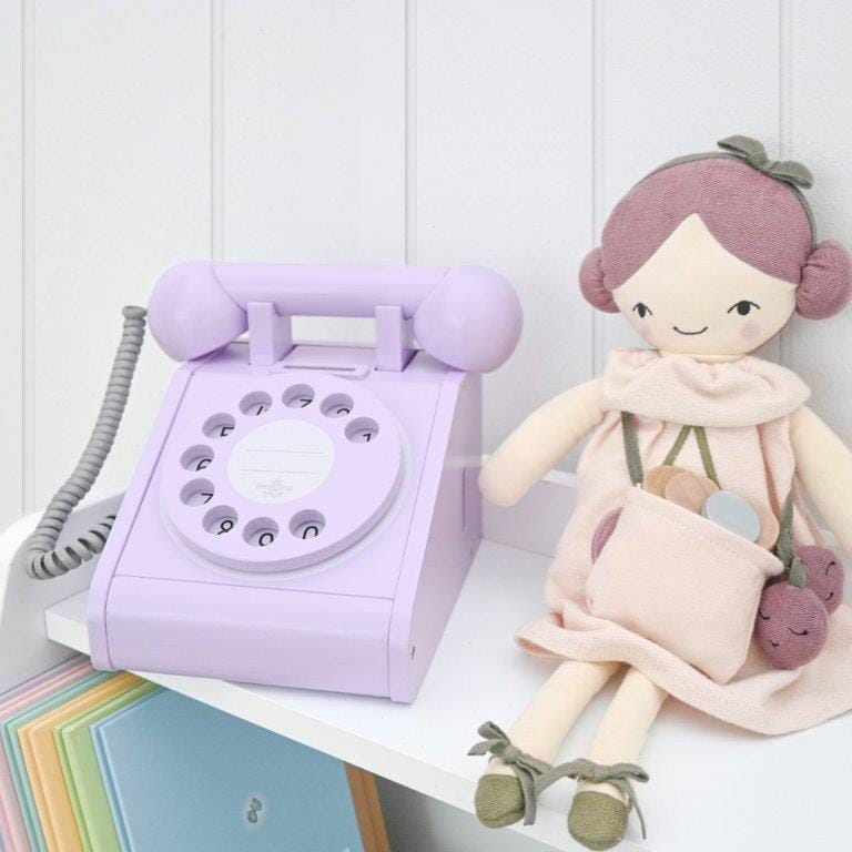 Imagine That Toys Wooden Rotary Telephone - Lavender