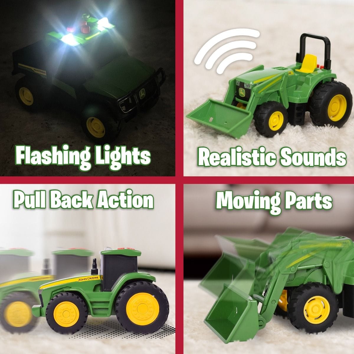 John Deere Toys Lights & Sounds Mini Tractors