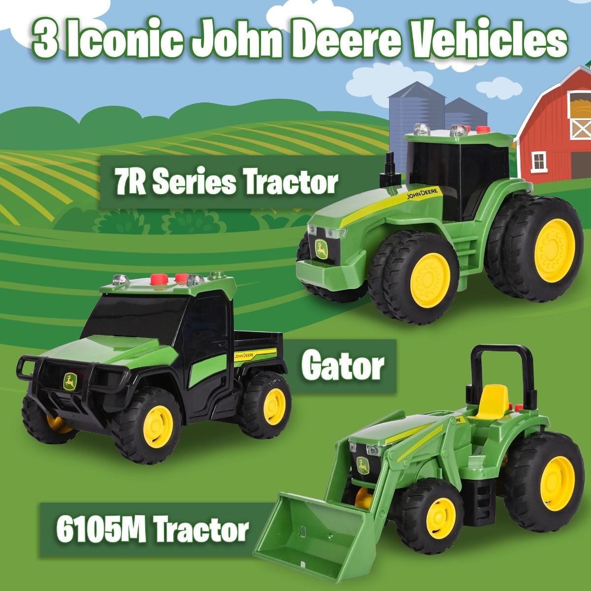 John Deere Toys Lights & Sounds Mini Tractors