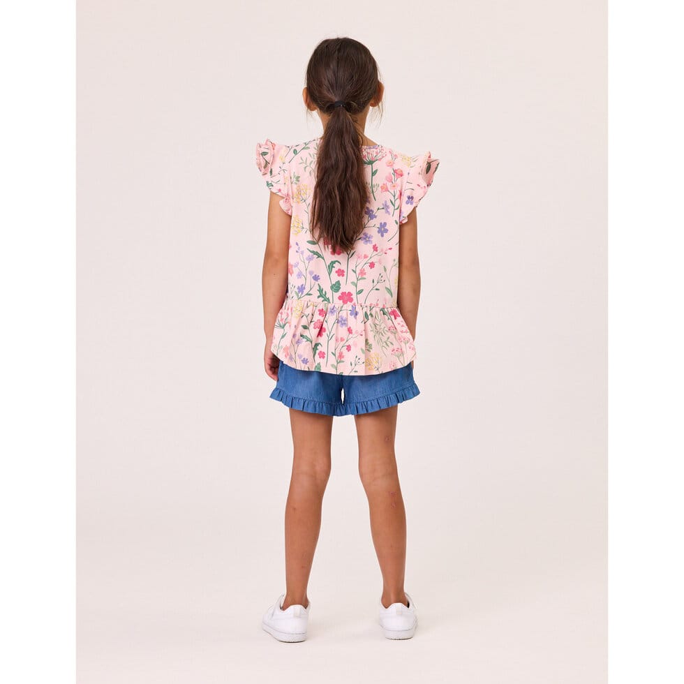 Kissed By Radicool Girls Bottoms Wild Flowers Frill Tee
