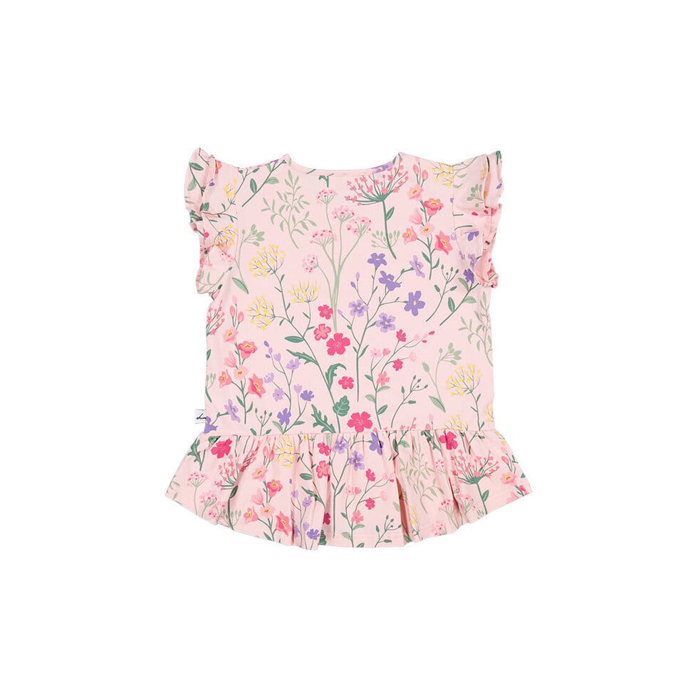 Kissed By Radicool Girls Bottoms Wild Flowers Frill Tee