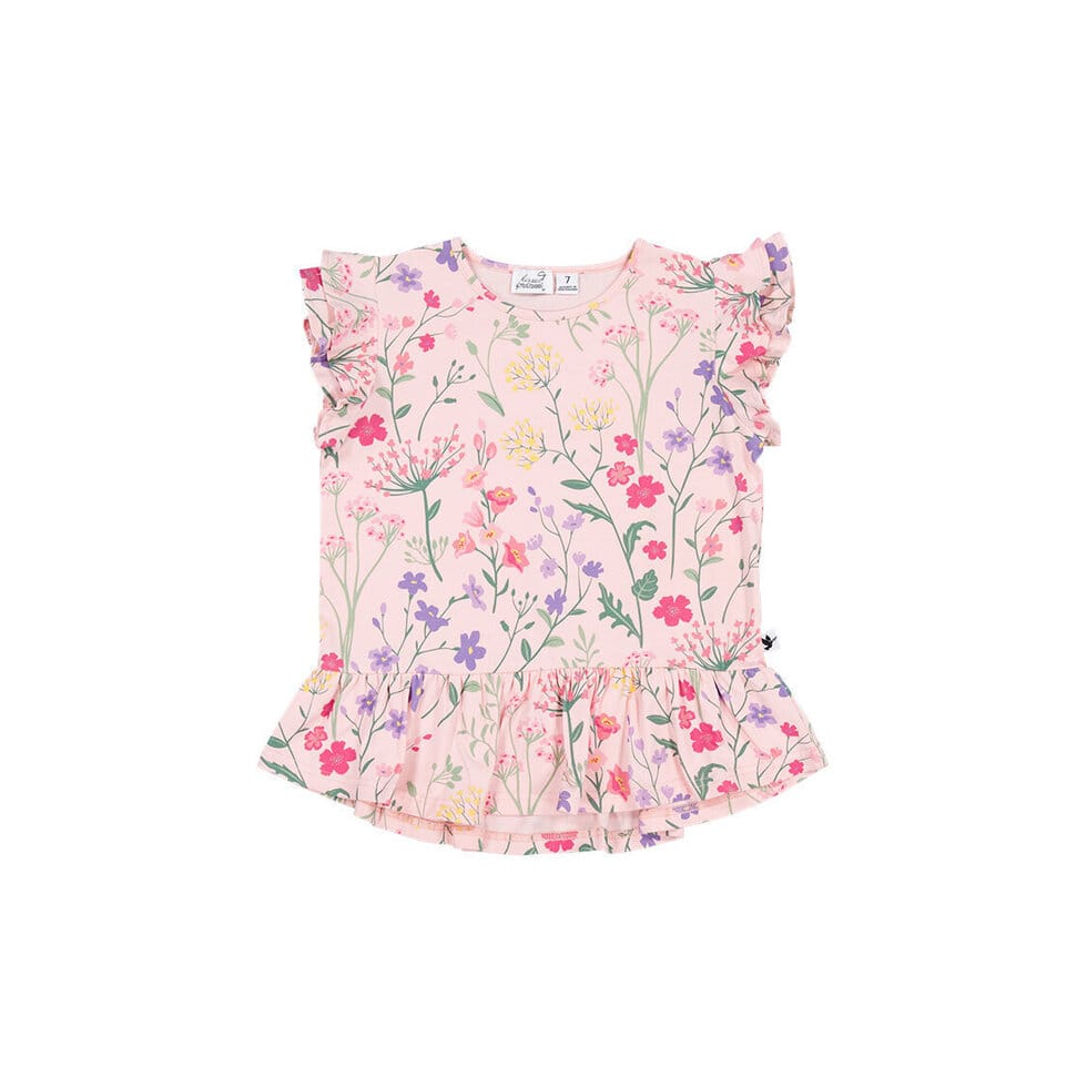 Kissed By Radicool Girls Bottoms Wild Flowers Frill Tee