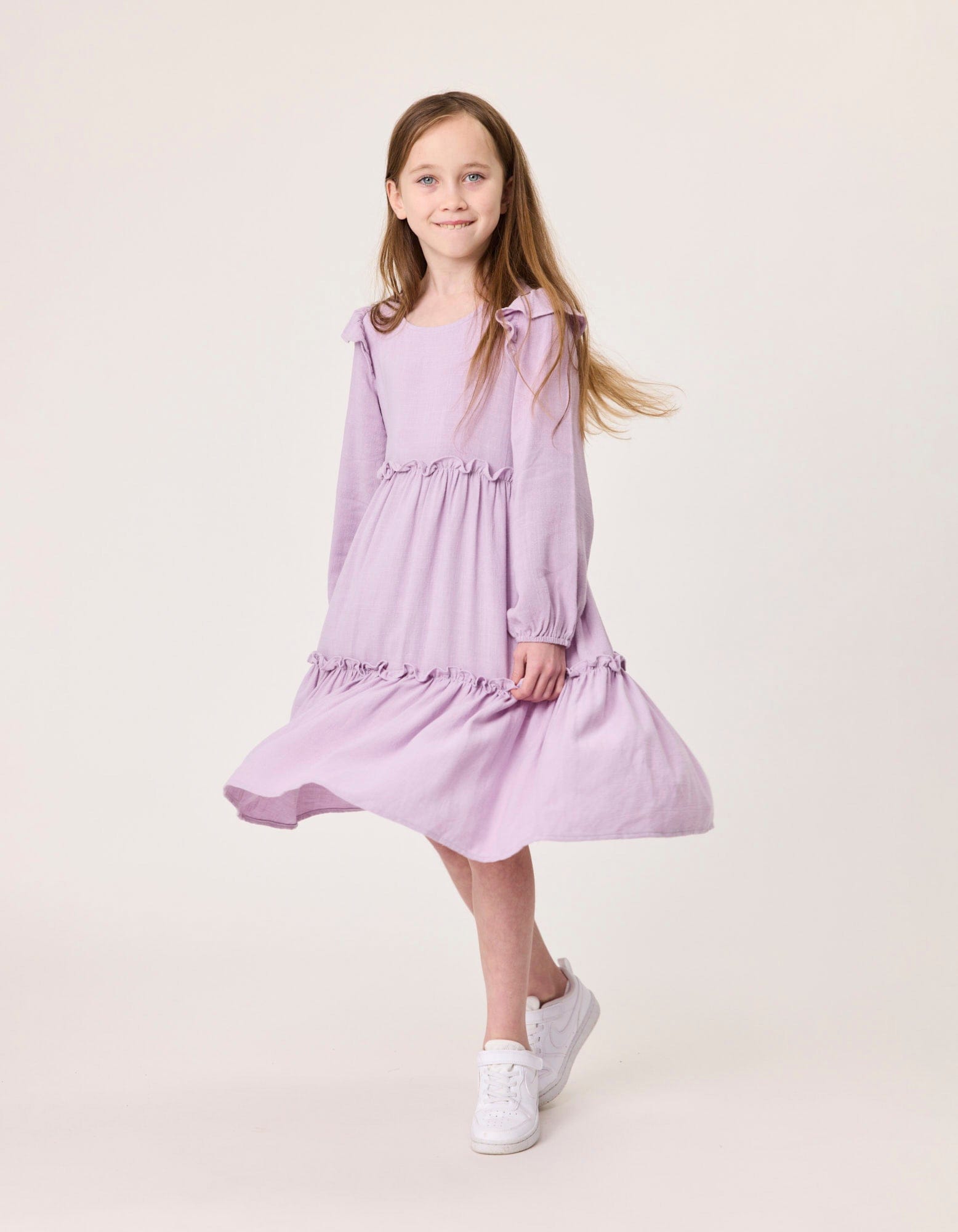 Kissed By Radicool Girls Dress 2Y Ruffle Dress in Mauve