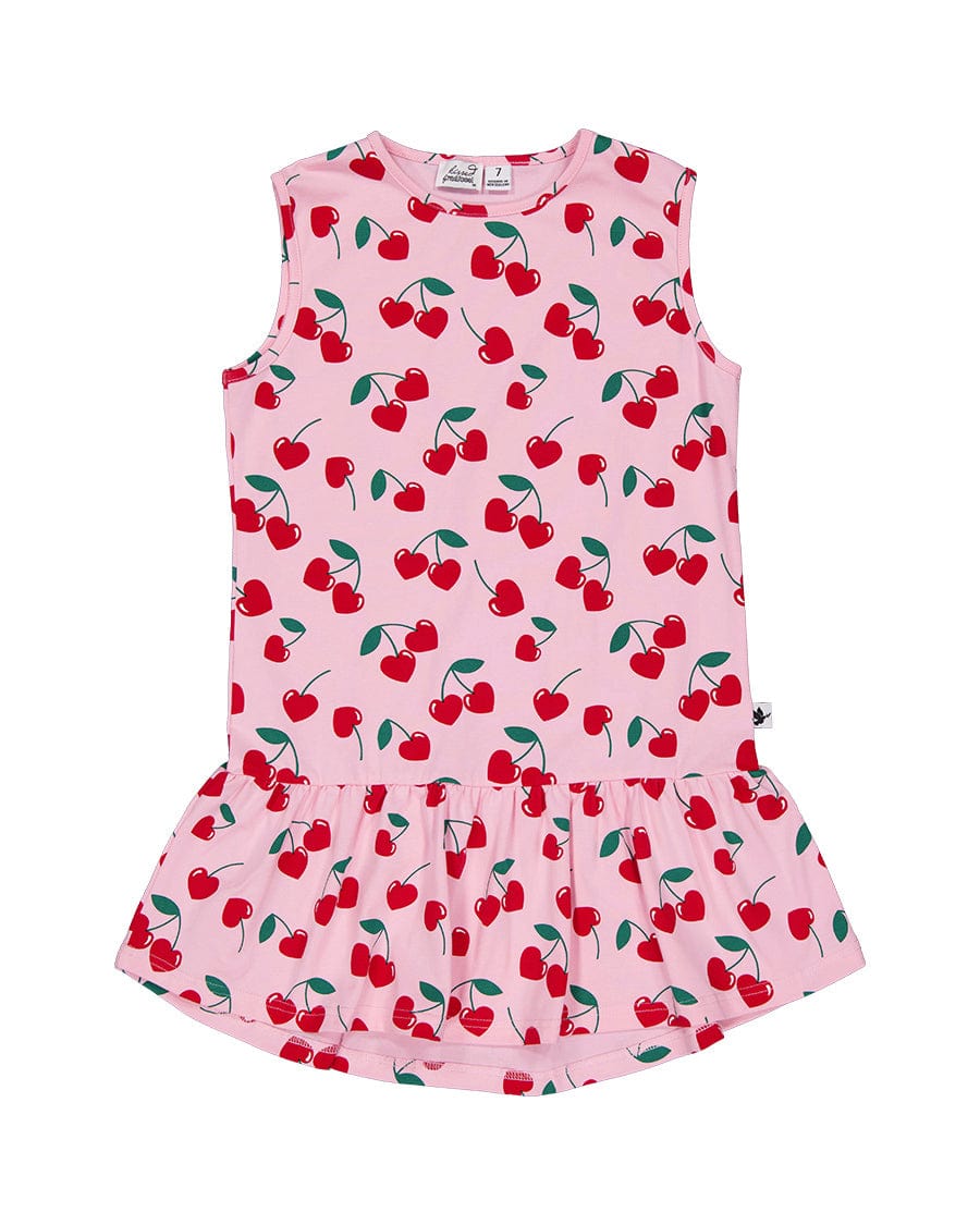 Kissed By Radicool Girls Dress Cherries Sleeveless Frill Dress