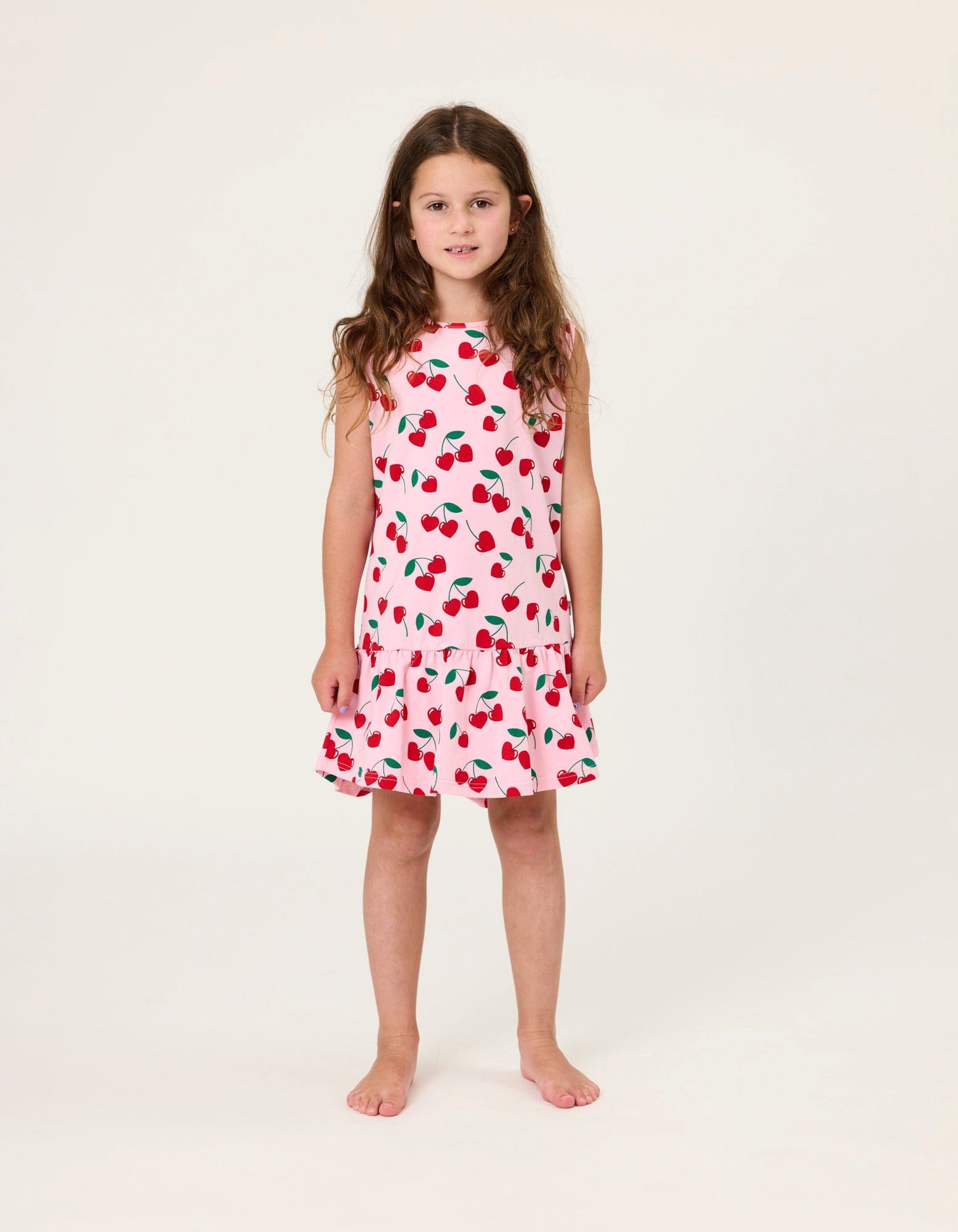 Kissed By Radicool Girls Dress Cherries Sleeveless Frill Dress