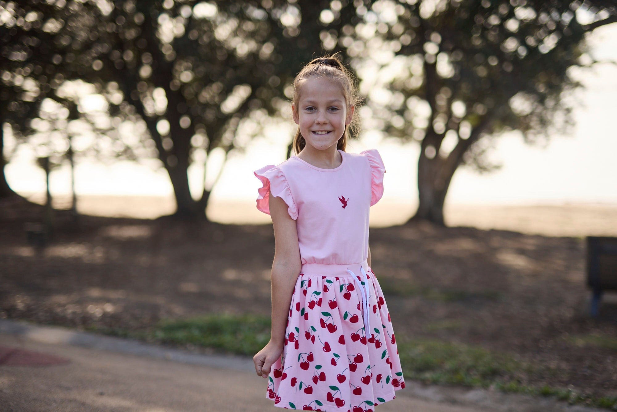 Kissed By Radicool Girls Dress Cherry Love Twirl Dress