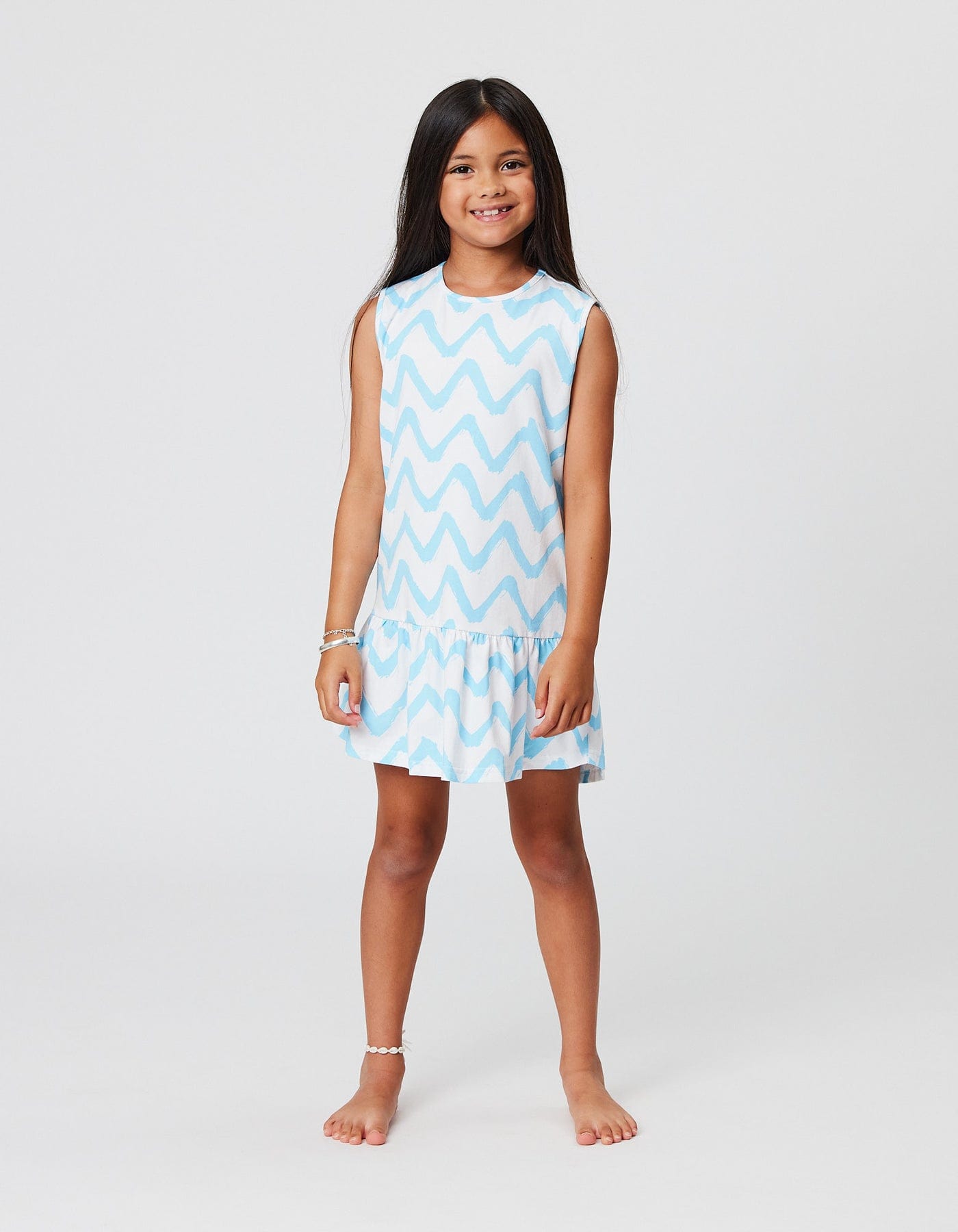 Kissed By Radicool Girls Dress Chevron Sleeveless Frill Dress