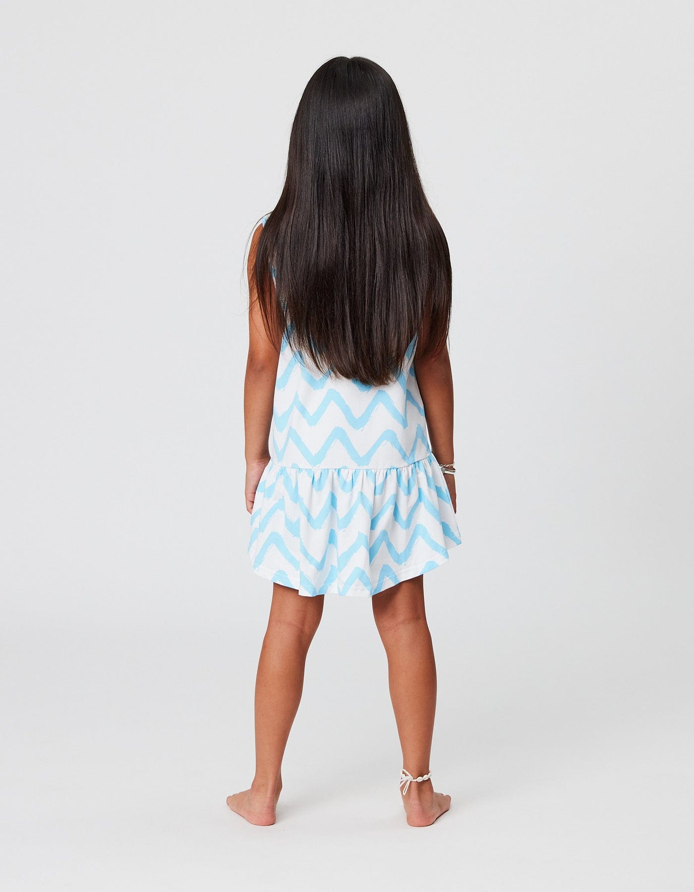 Kissed By Radicool Girls Dress Chevron Sleeveless Frill Dress