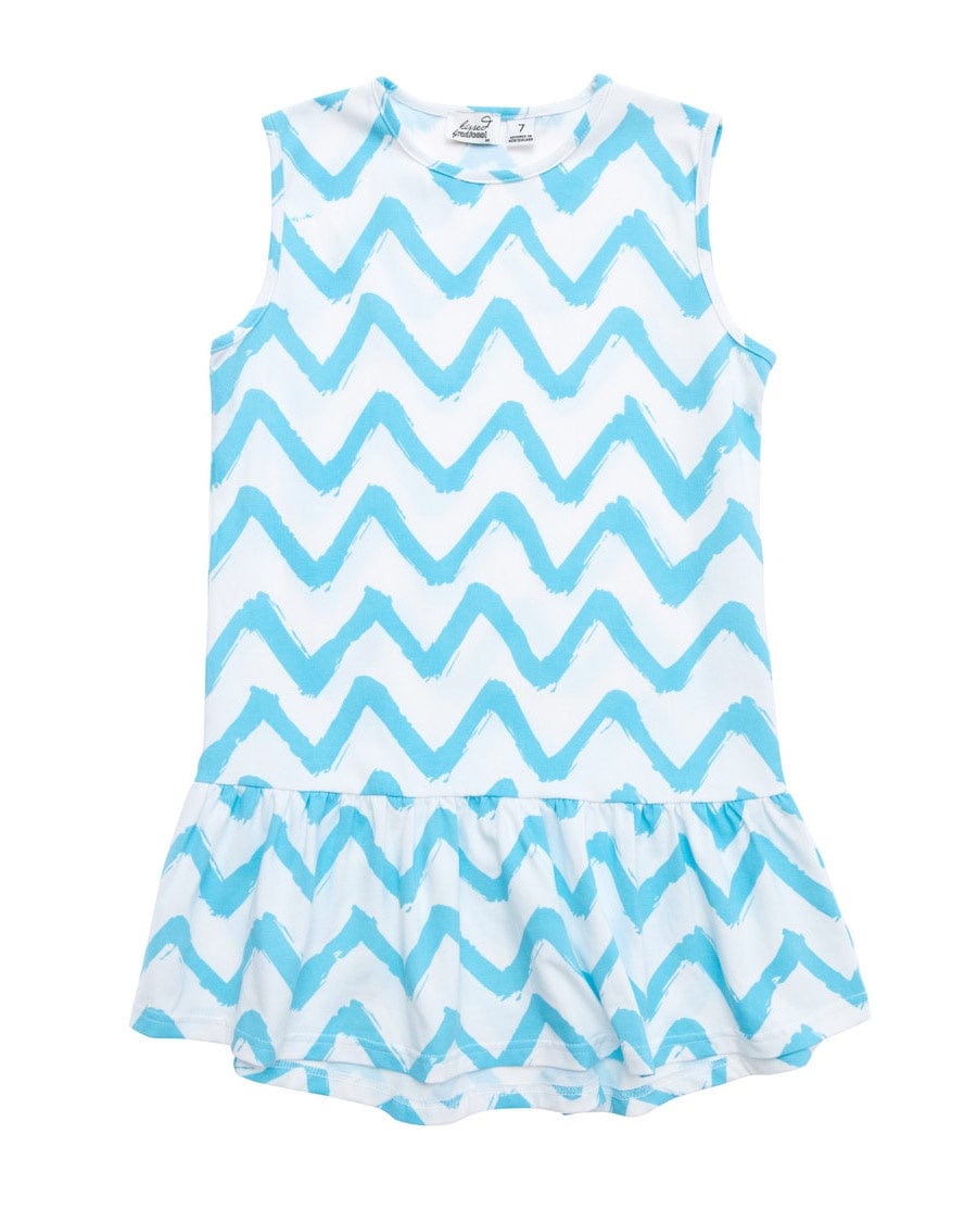 Kissed By Radicool Girls Dress Chevron Sleeveless Frill Dress