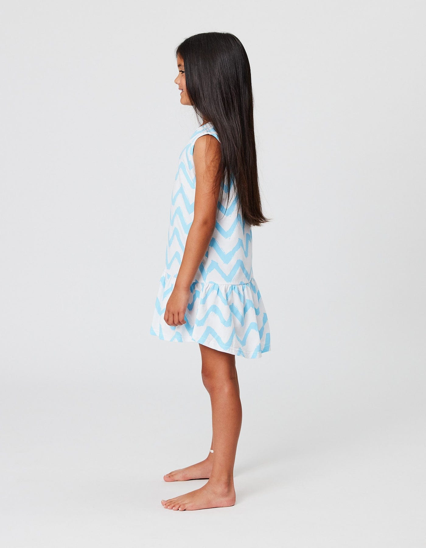 Kissed By Radicool Girls Dress Chevron Sleeveless Frill Dress