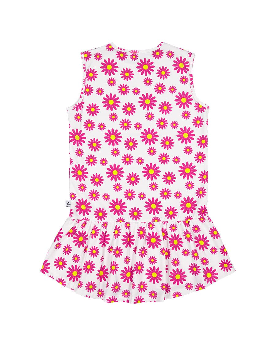 Kissed By Radicool Girls Dress Daisies Sleeveless Frill Dress