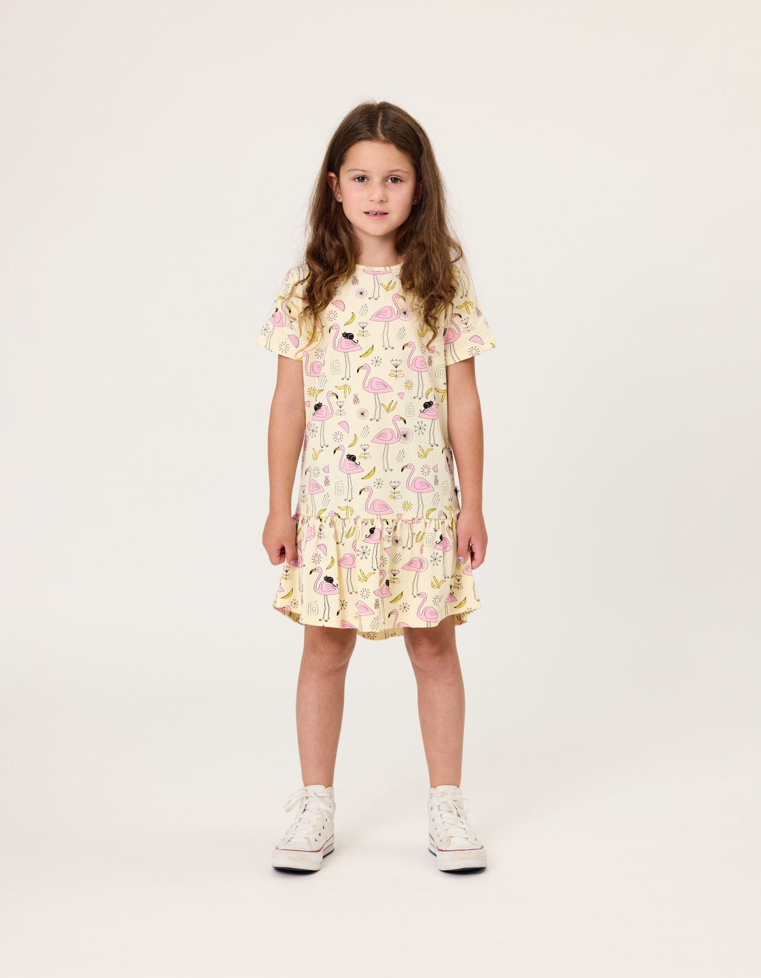 Kissed By Radicool Girls Dress Flamingoes Frill Dress