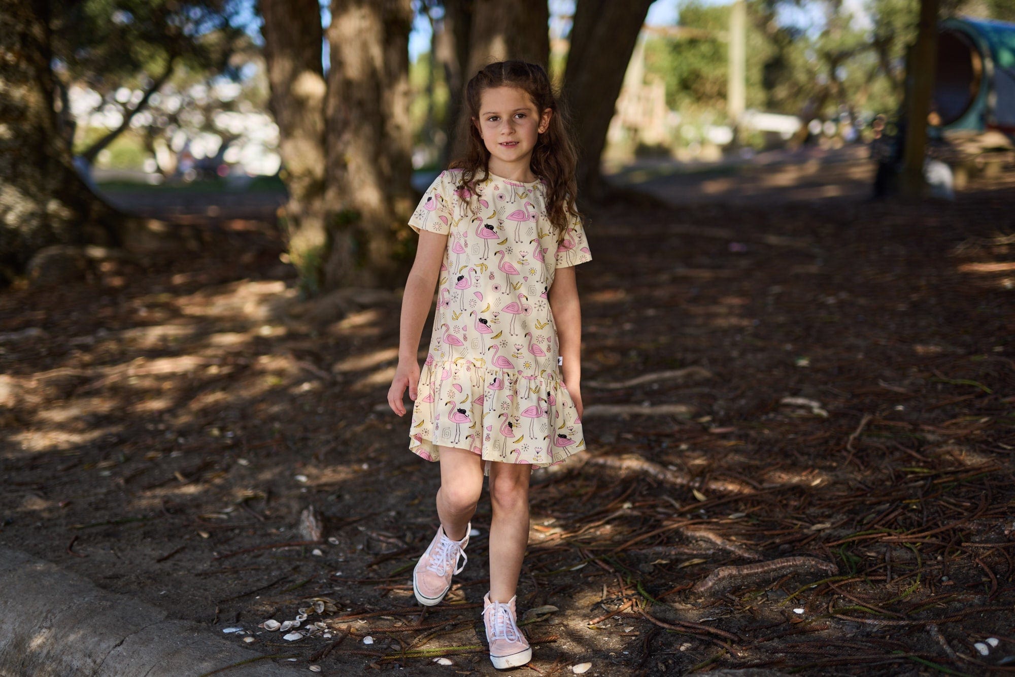 Kissed By Radicool Girls Dress Flamingoes Frill Dress