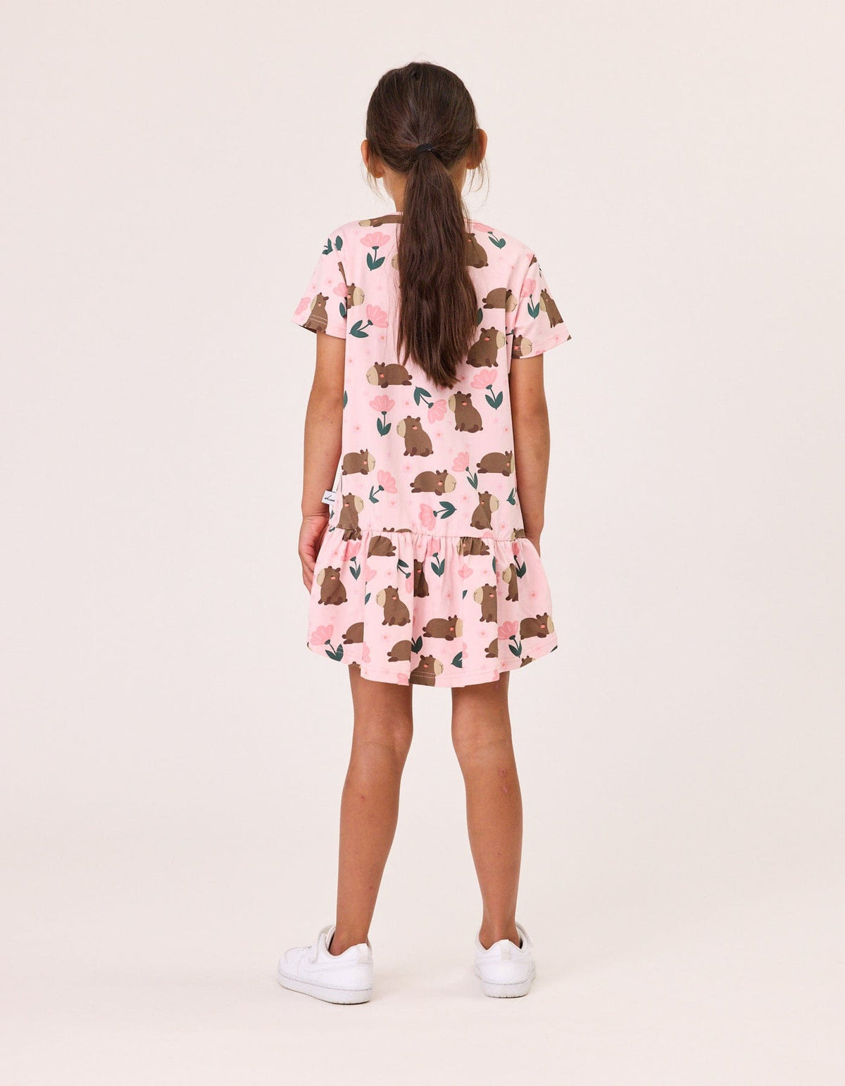 Kissed By Radicool Girls Dress FLORAL CAPYBARAS FRILL DRESS