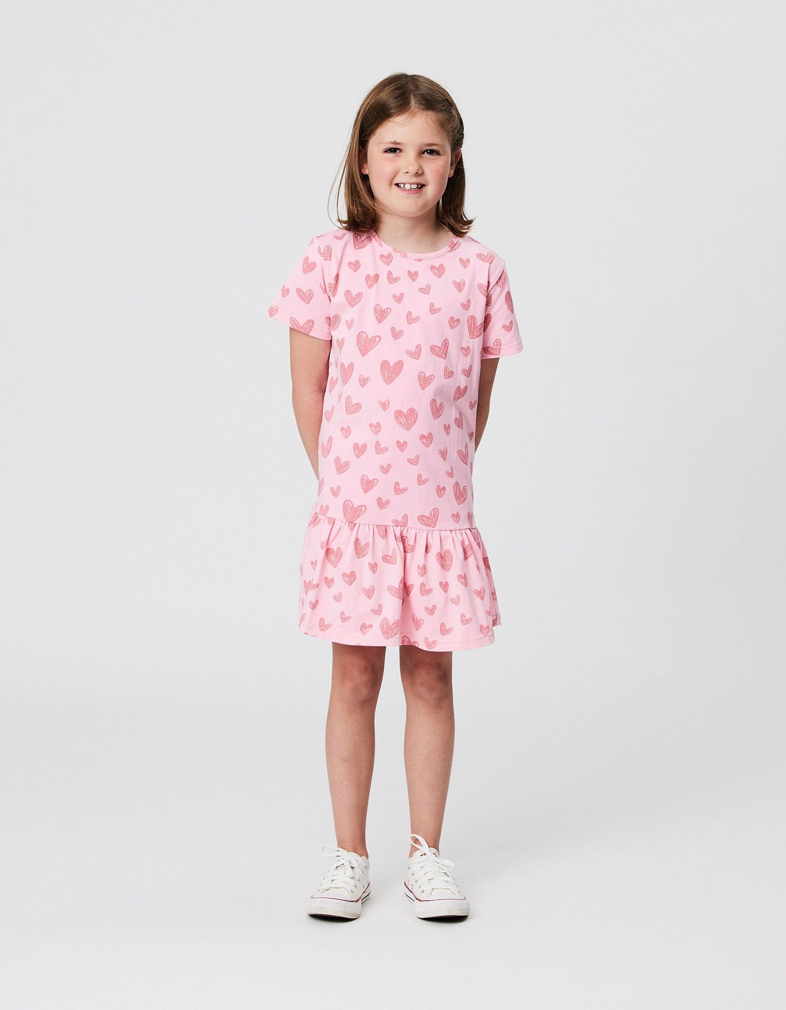 Kissed By Radicool Girls Dress Hearts Frill Dress