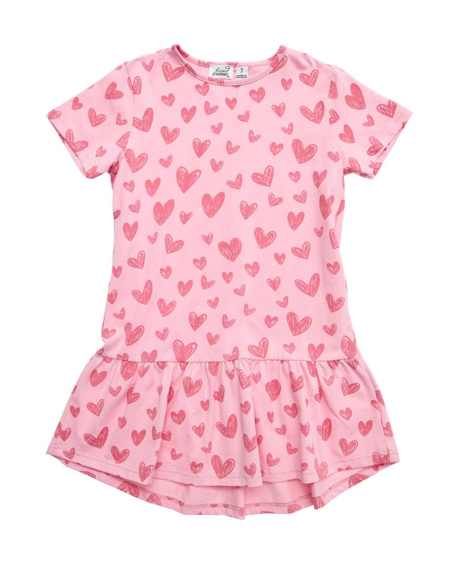 Kissed By Radicool Girls Dress Hearts Frill Dress