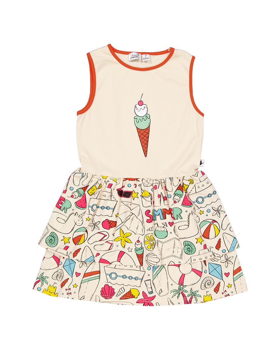 Kissed By Radicool Girls Dress Ice Cream Summer Dress