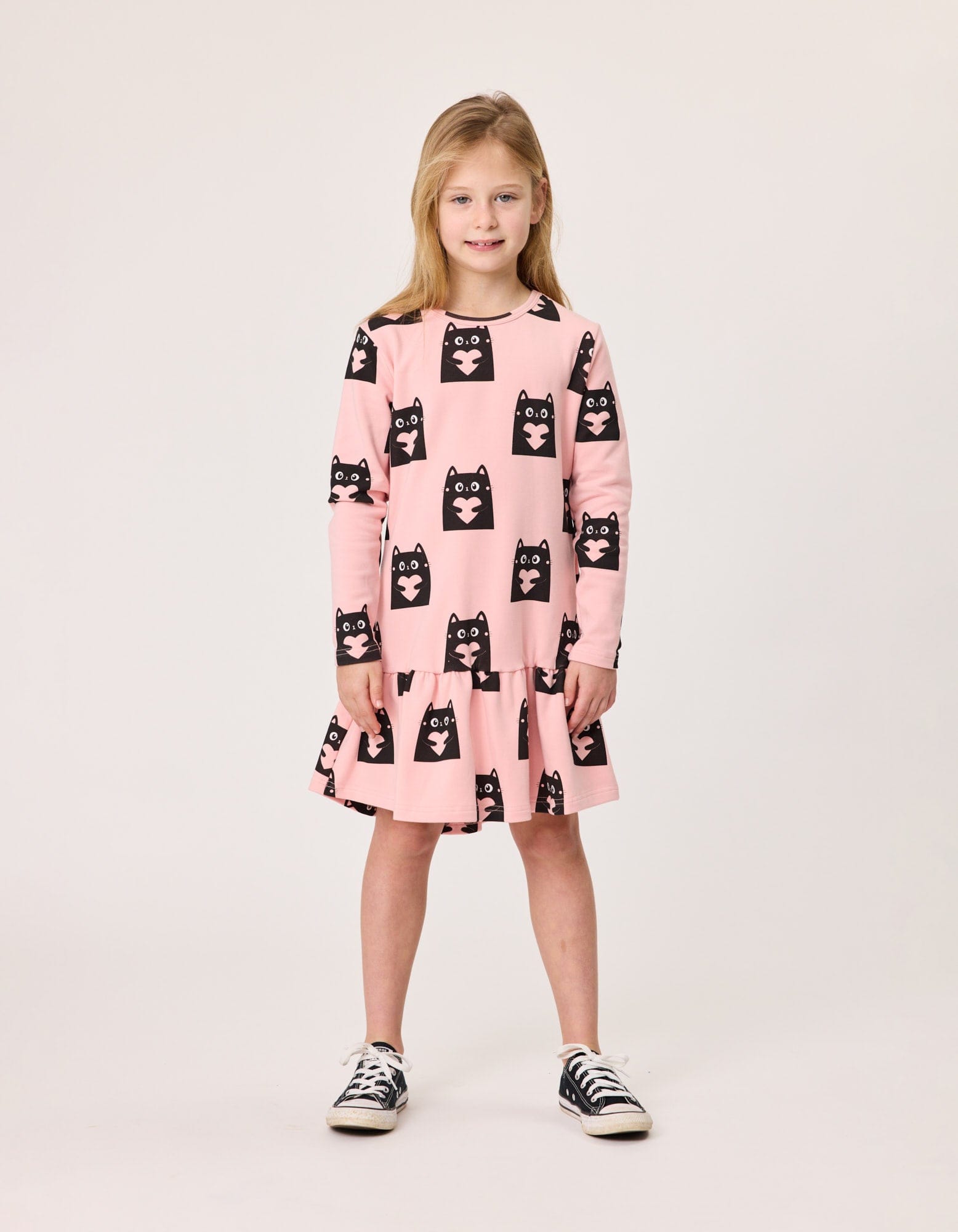 Kissed By Radicool Girls Dress Love Cats Frill Dress