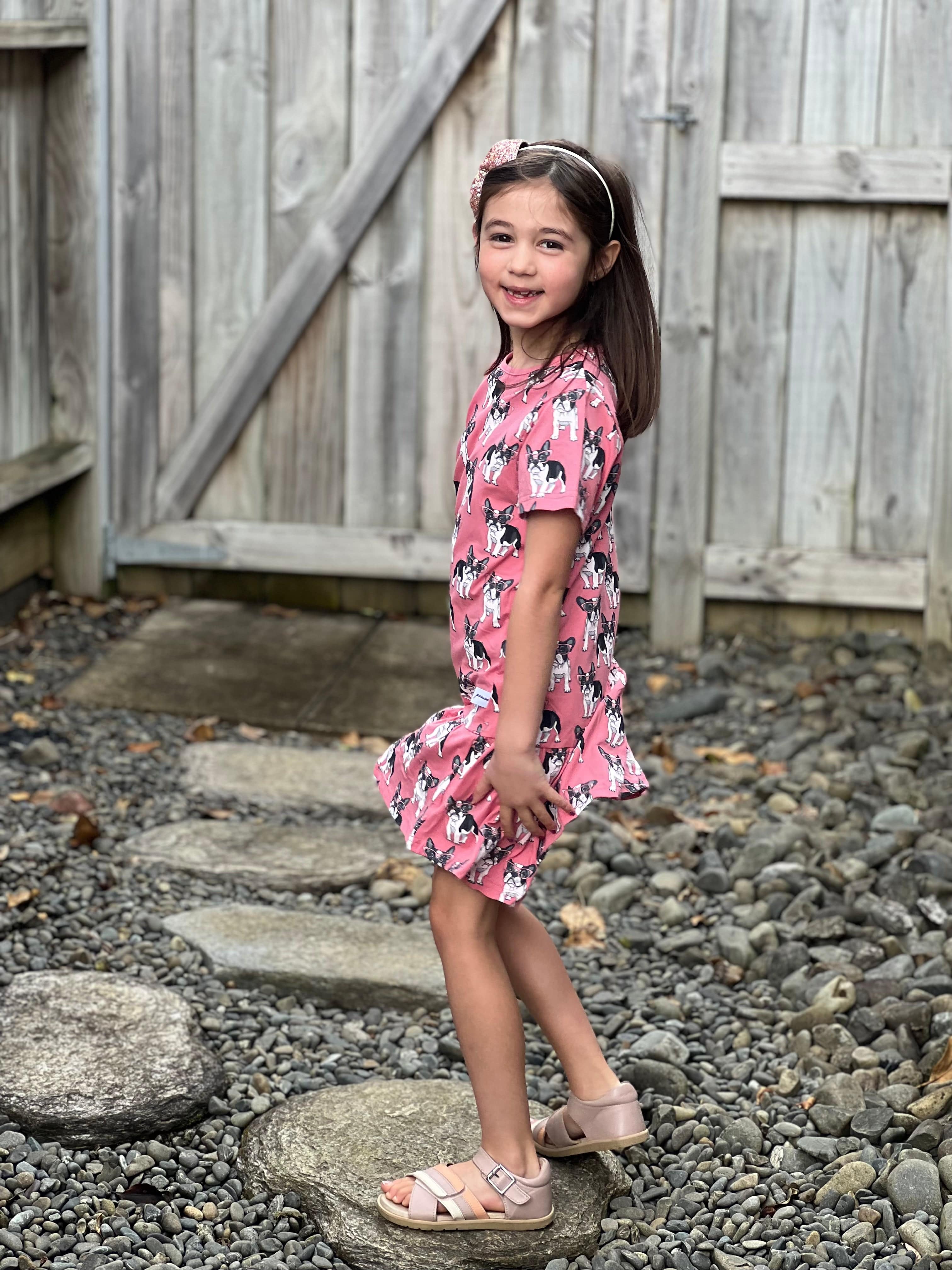 Kissed By Radicool Girls Dress Puppy Love Frill Dress