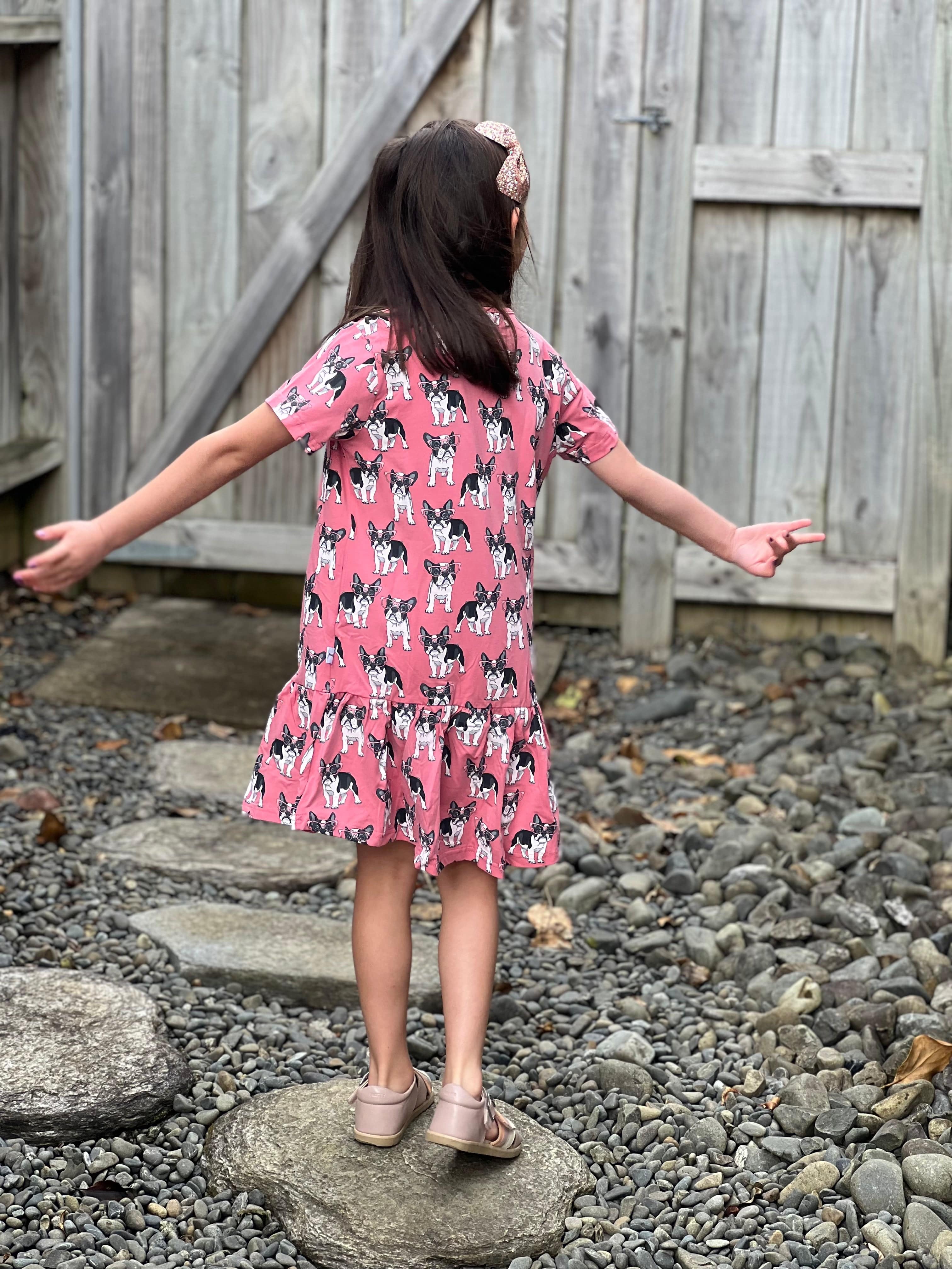 Kissed By Radicool Girls Dress Puppy Love Frill Dress