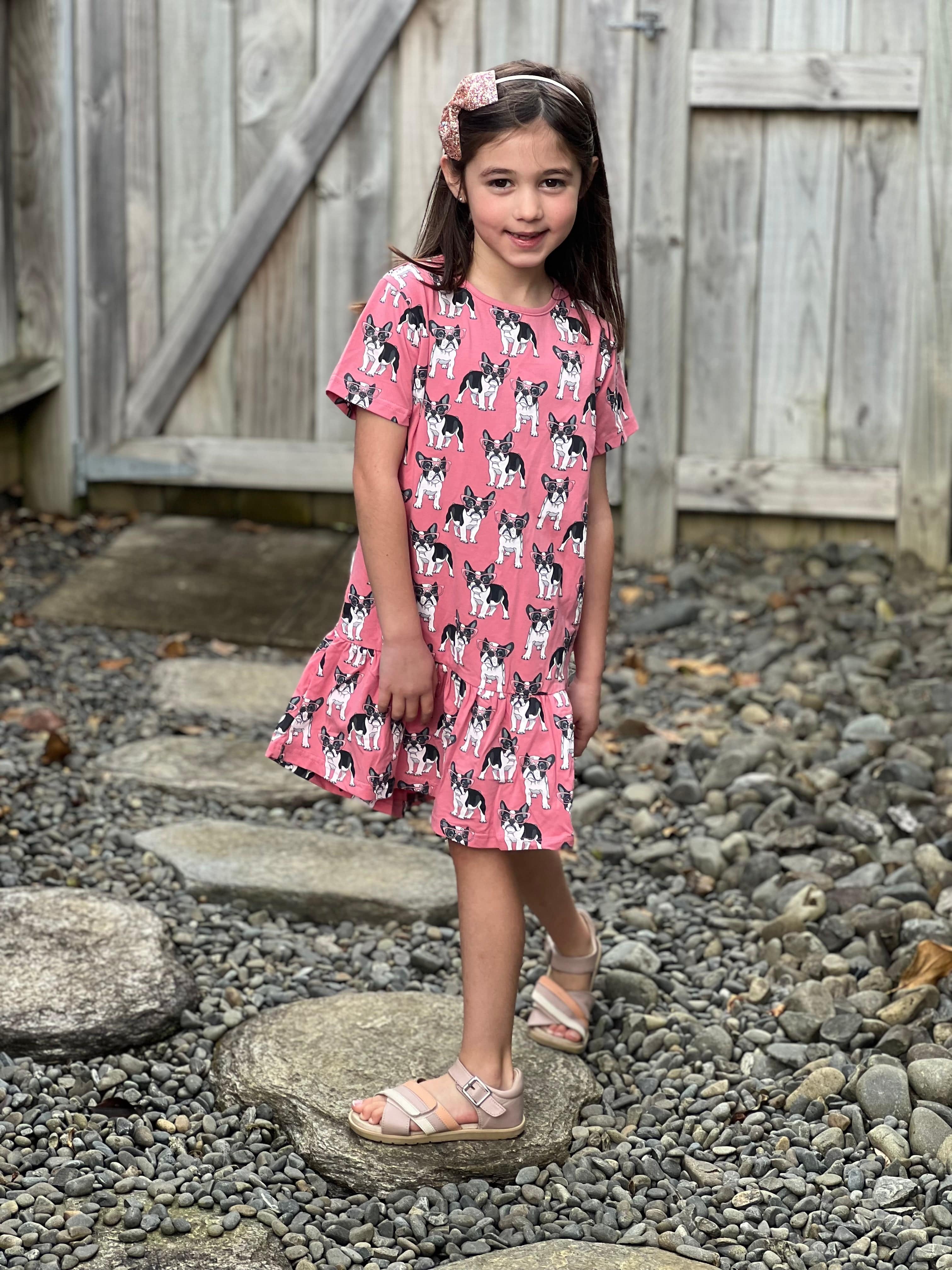 Kissed By Radicool Girls Dress Puppy Love Frill Dress