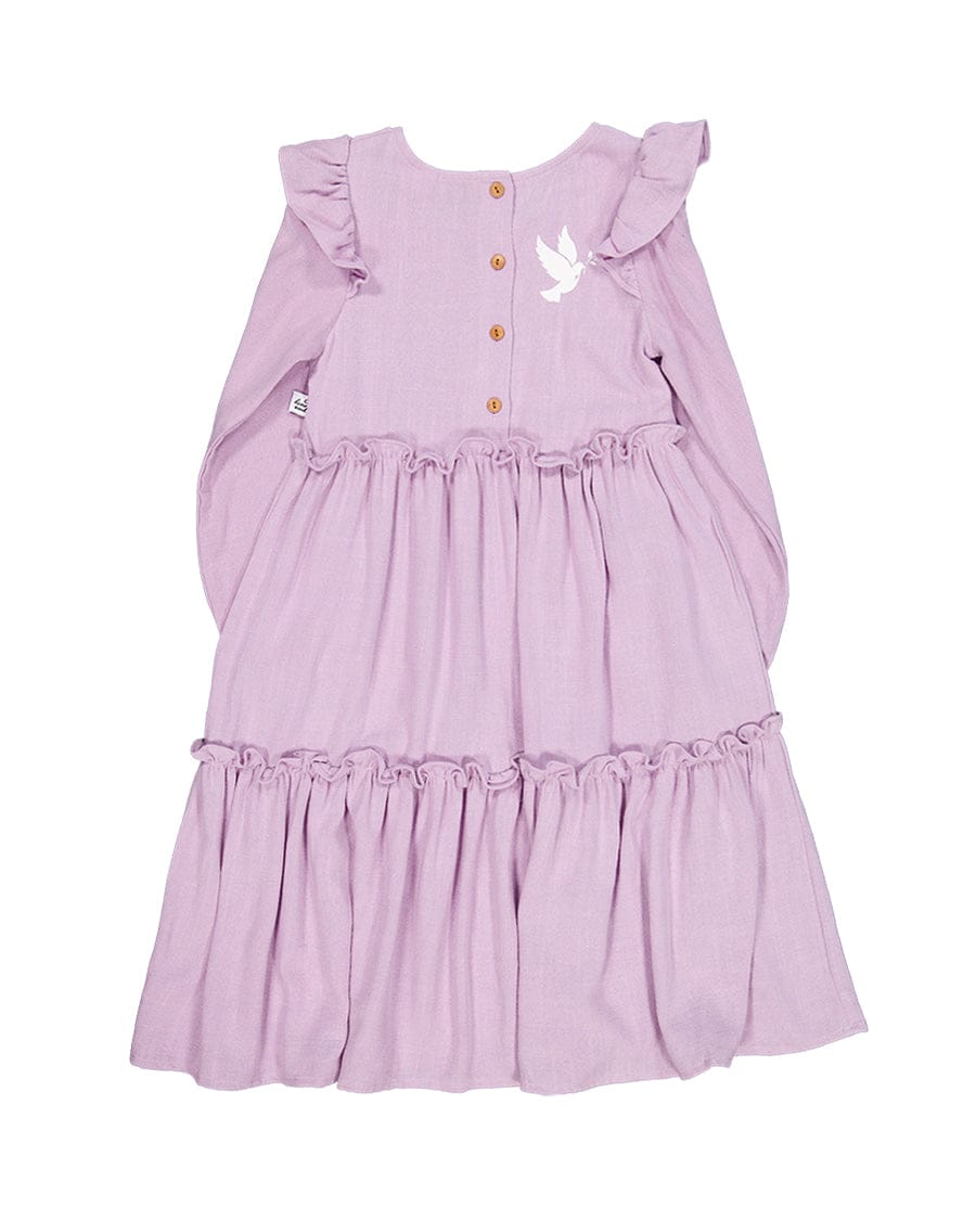 Kissed By Radicool Girls Dress Ruffle Dress in Mauve
