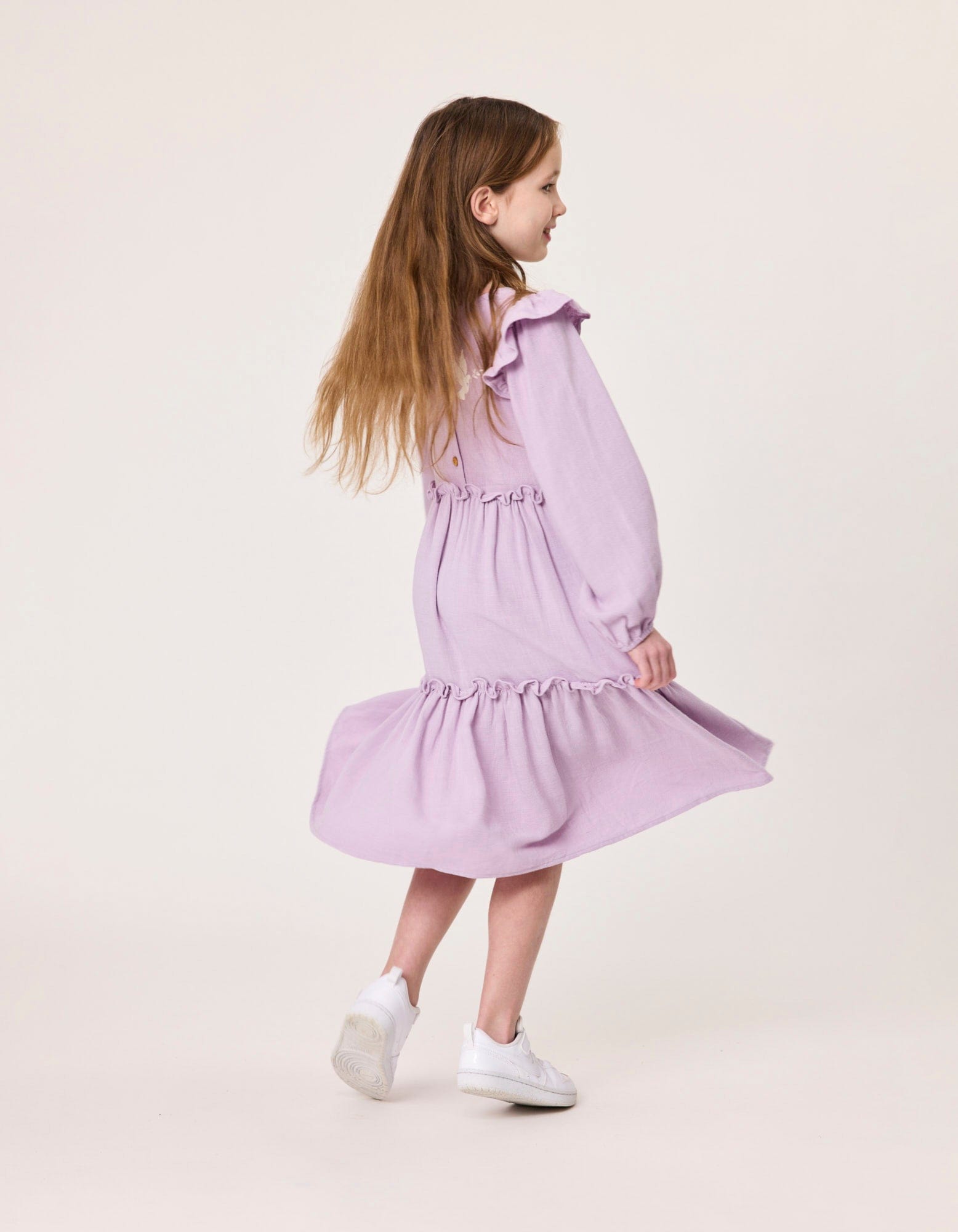 Kissed By Radicool Girls Dress Ruffle Dress in Mauve