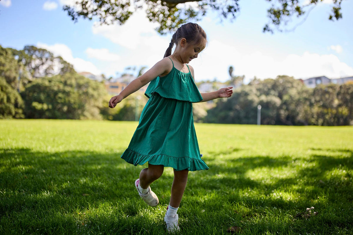 Kissed By Radicool Girls Dress Zaza Dress in Emerald