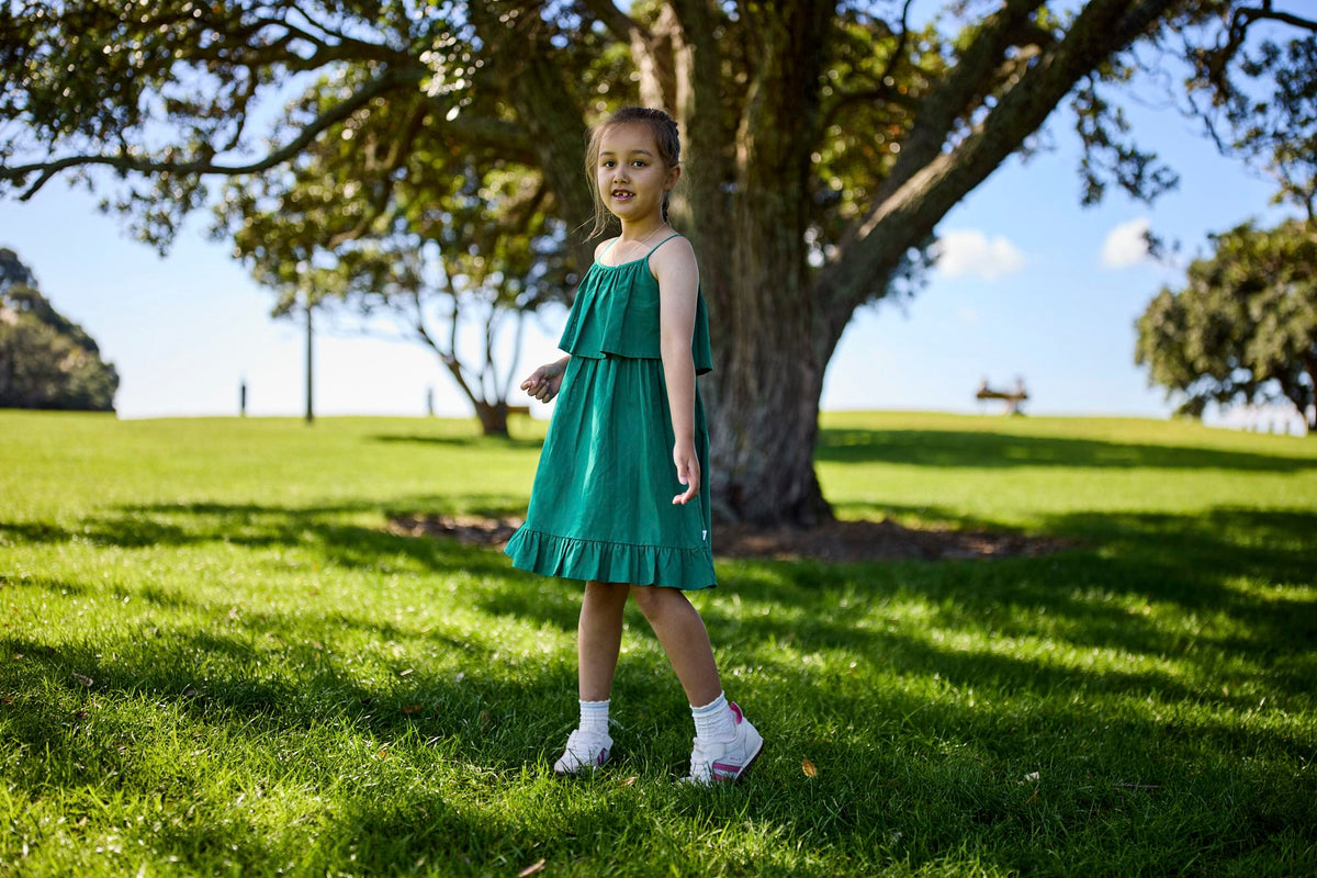 Kissed By Radicool Girls Dress Zaza Dress in Emerald