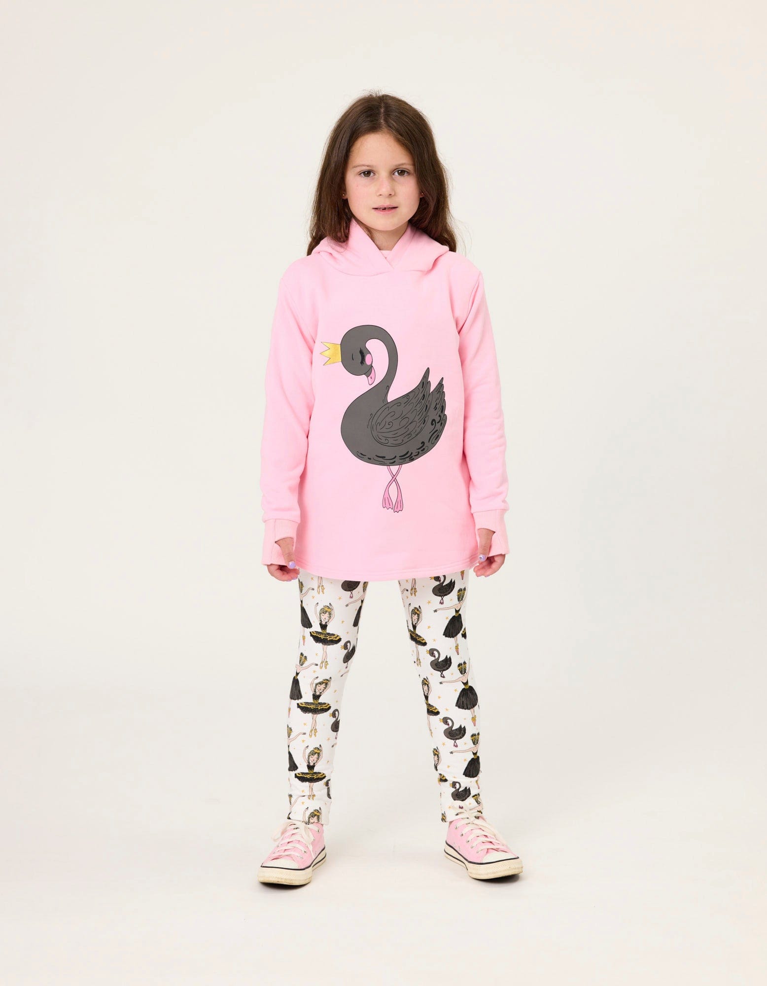 Kissed By Radicool Girls Jumper Ballerina Swan Hood