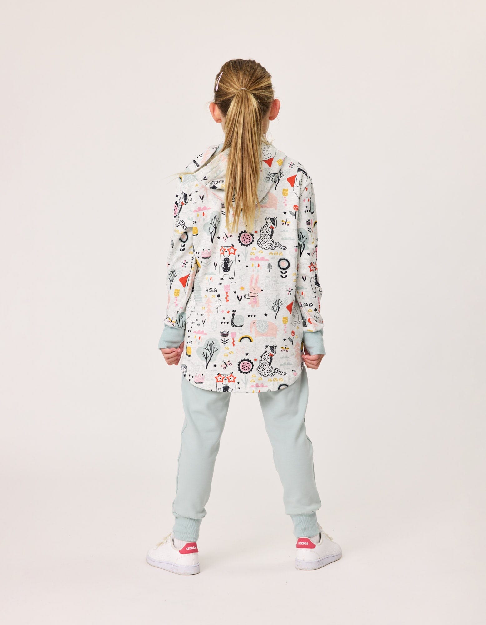 Kissed By Radicool Girls Jumper Forest Doodle Hood