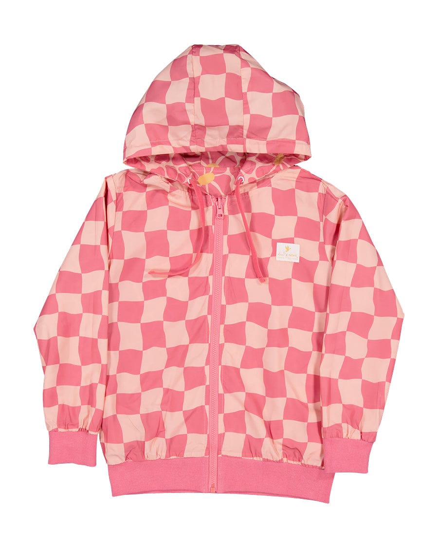 Kissed By Radicool Girls Jumper Groovy Chequerboard Reversible Jacket