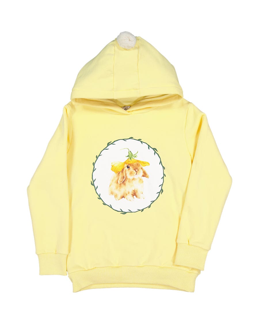 Kissed By Radicool Girls Jumper Lemondrop Bunny Pom Pom Hood