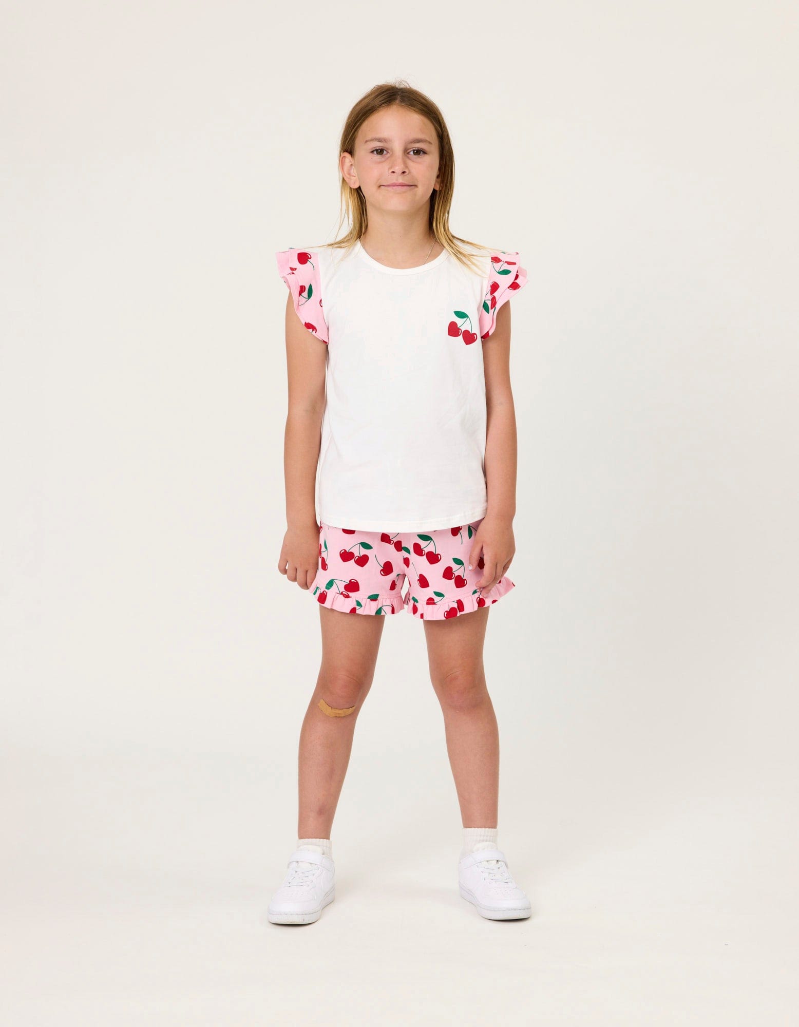Kissed By Radicool Girls Tee 3Y Cherry Frill Tee