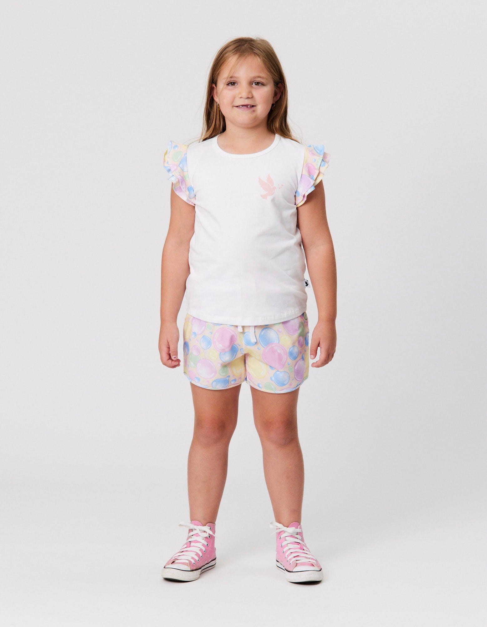 Kissed By Radicool Girls Tee Bubbles Frill Tee