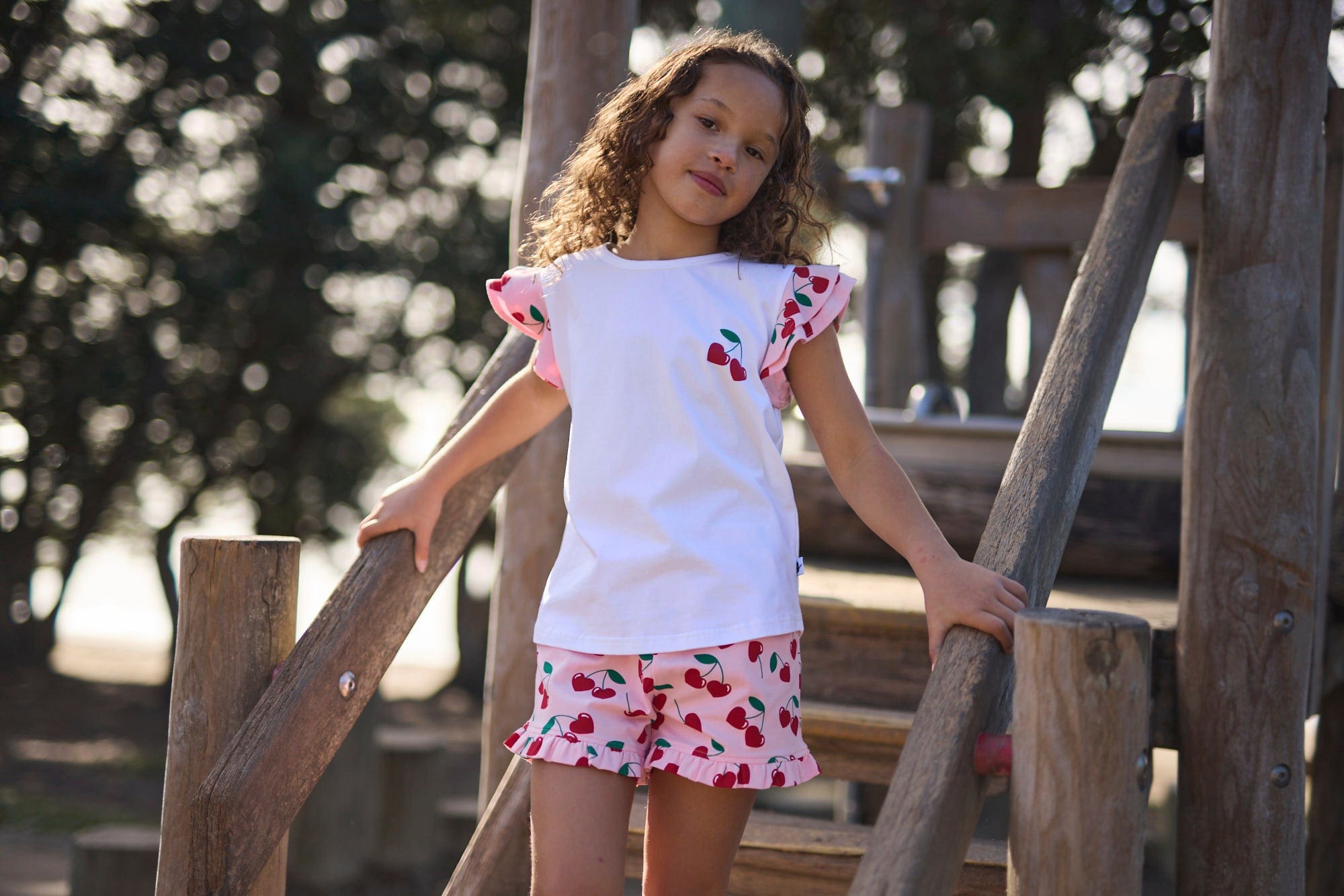 Kissed By Radicool Girls Tee Cherry Frill Tee