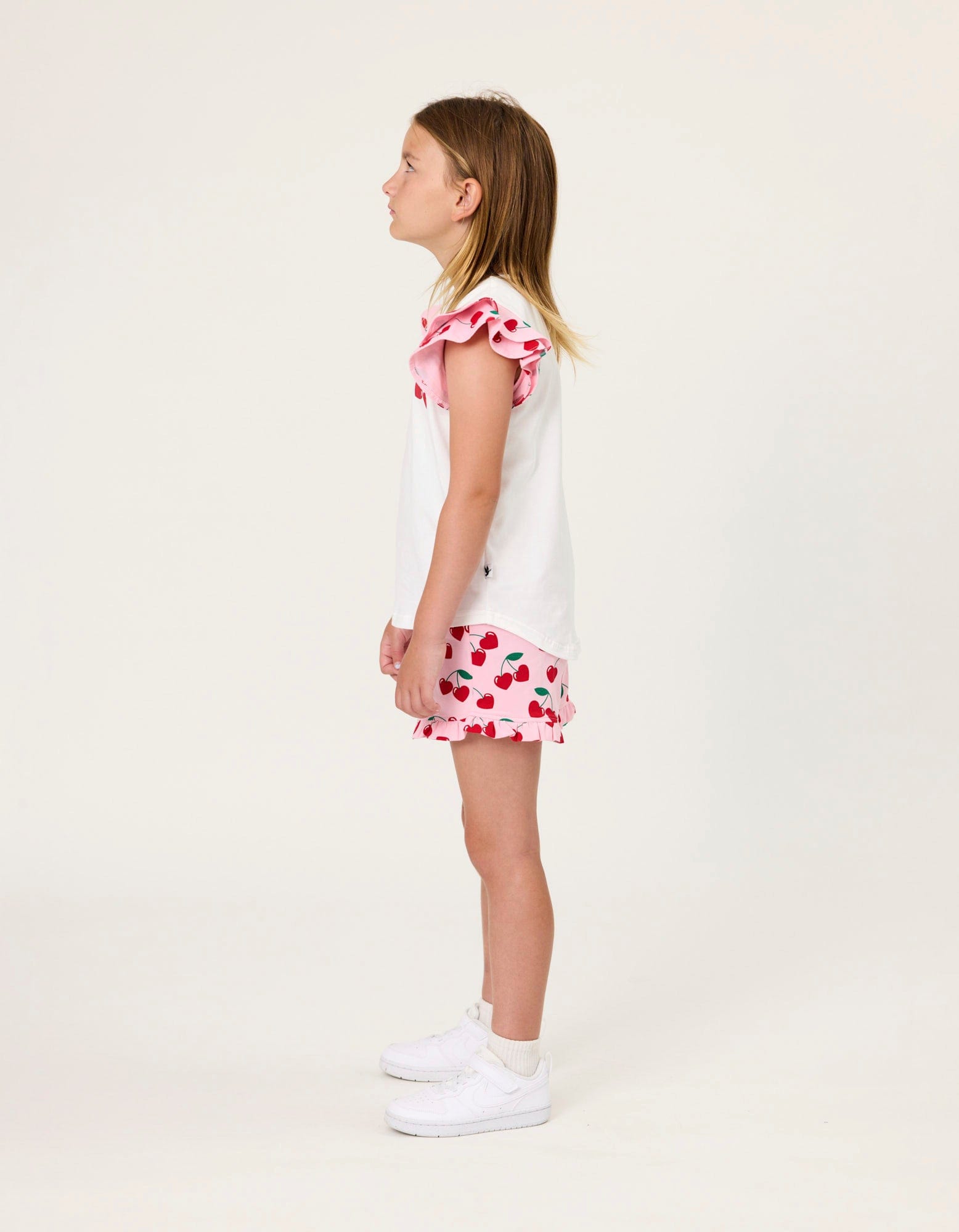 Kissed By Radicool Girls Tee Cherry Frill Tee