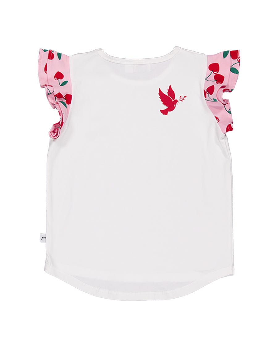 Kissed By Radicool Girls Tee Cherry Frill Tee