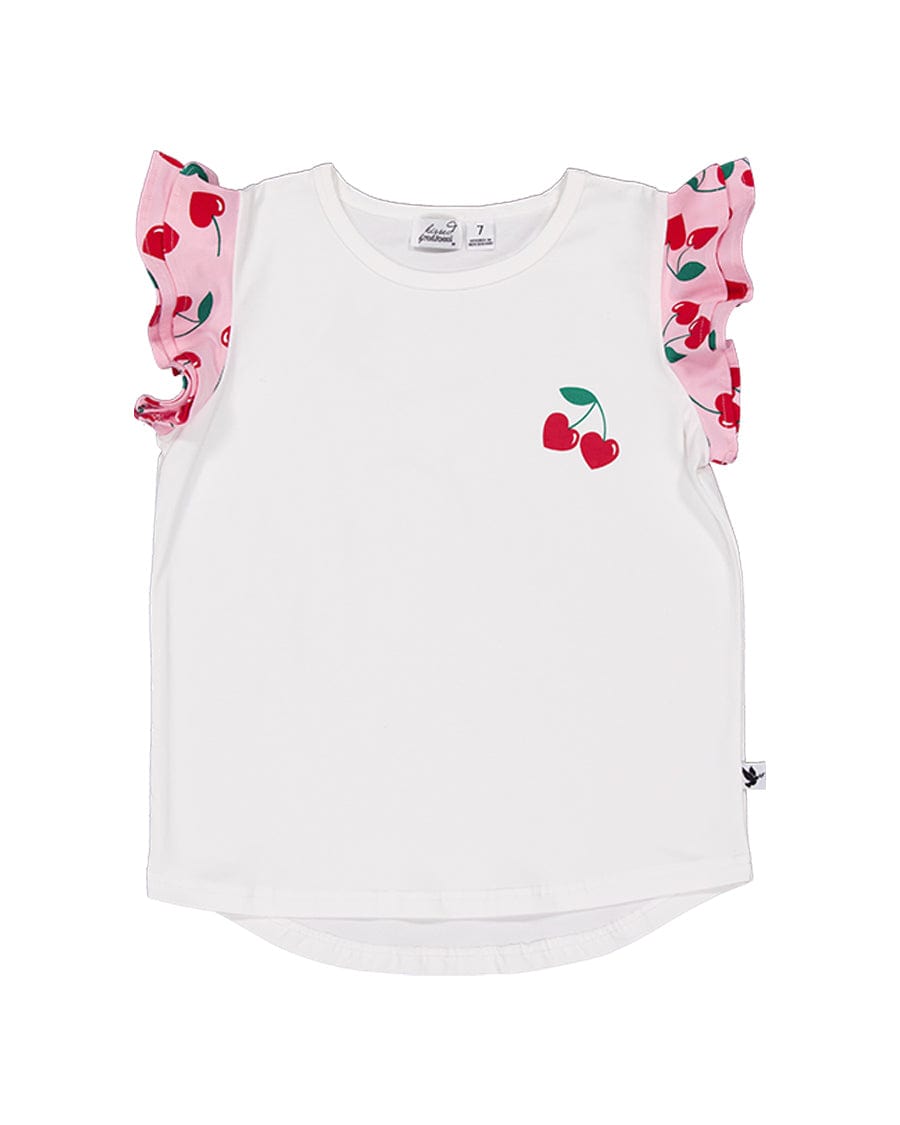 Kissed By Radicool Girls Tee Cherry Frill Tee