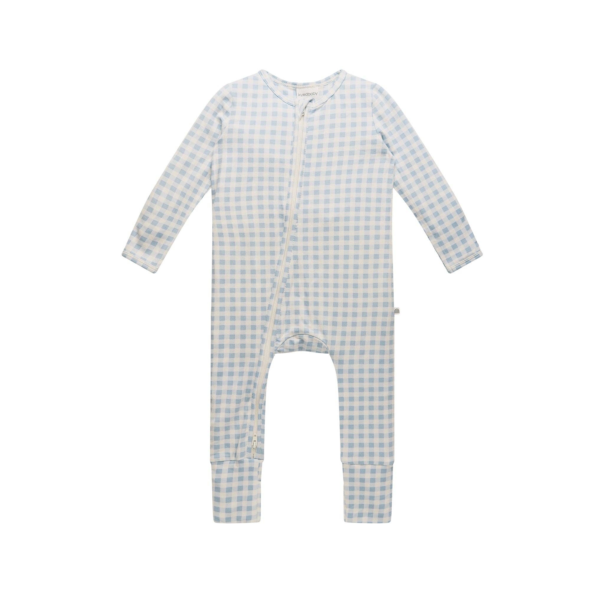 Kynd Baby Boys All In Ones Day Or Night Onesie - Blue Gingham